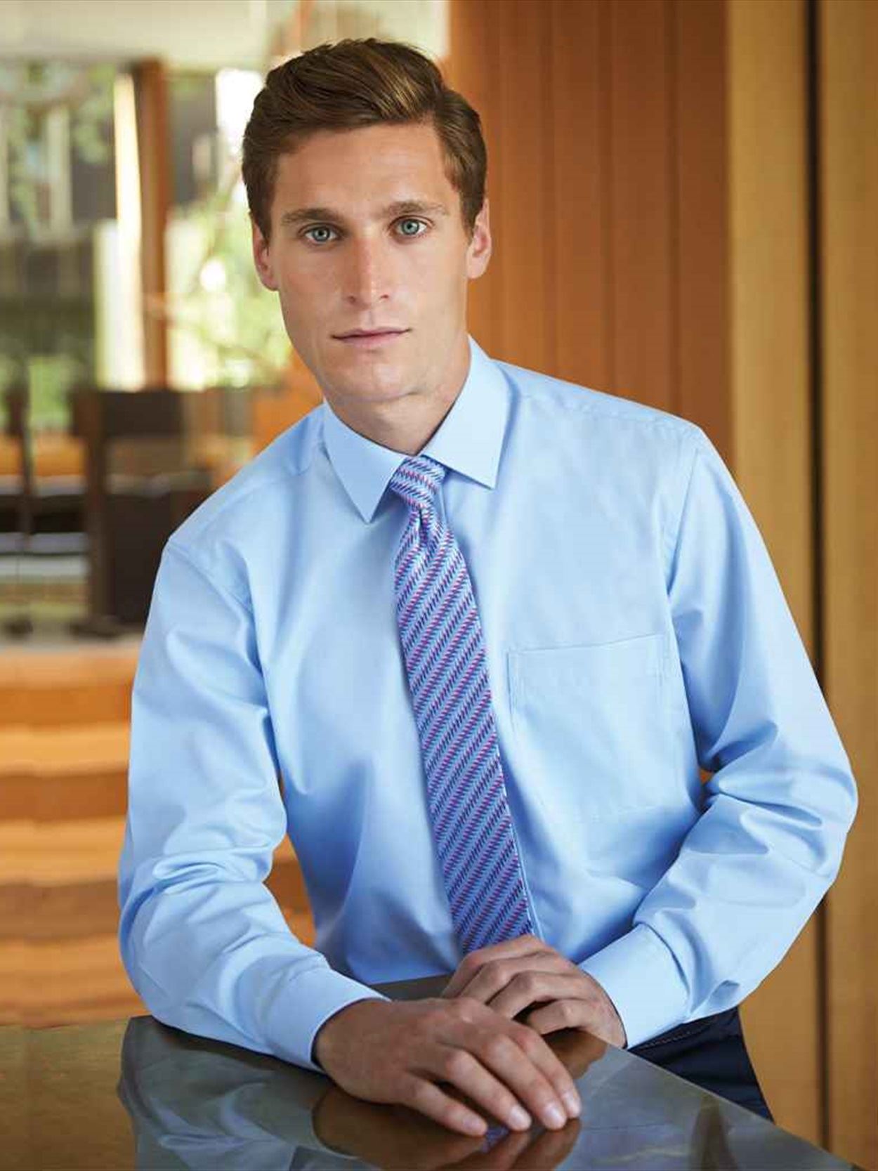 BK150 7539 Brook Taverner Rapino Long Sleeve Poplin Shirt Image 1