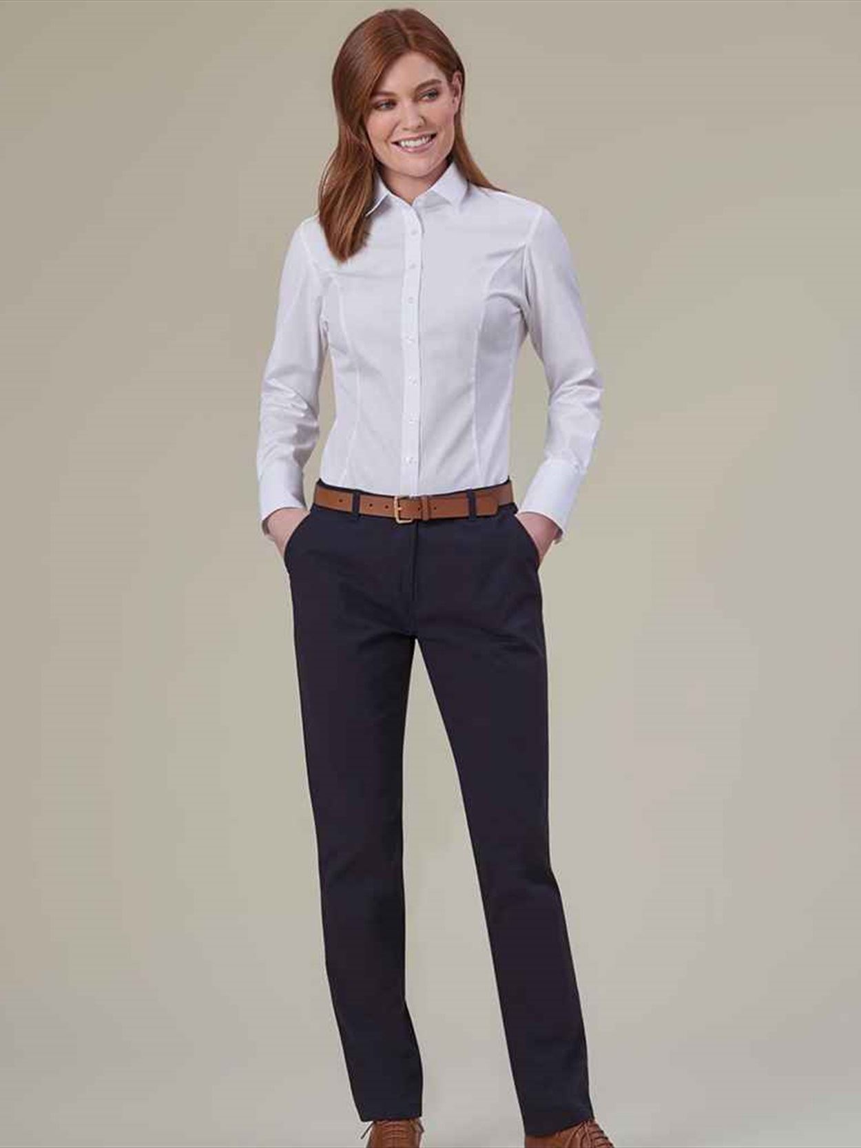 BK512 2404 Brook Taverner Ladies Liberty Slim Leg Chino Trousers Image 1