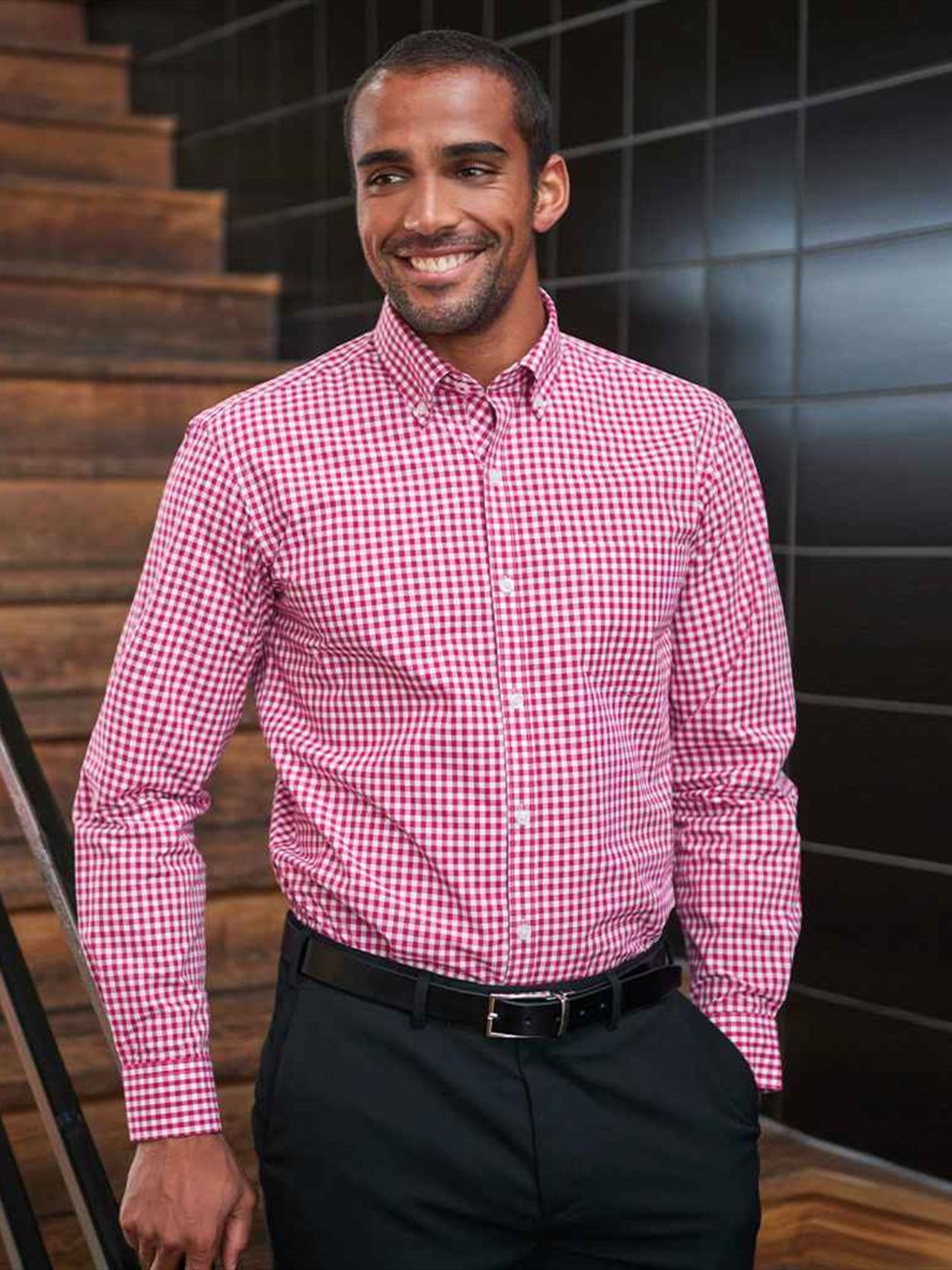 BK580 7884 Brook Taverner Montana Gingham Long Sleeve Shirt Image 2