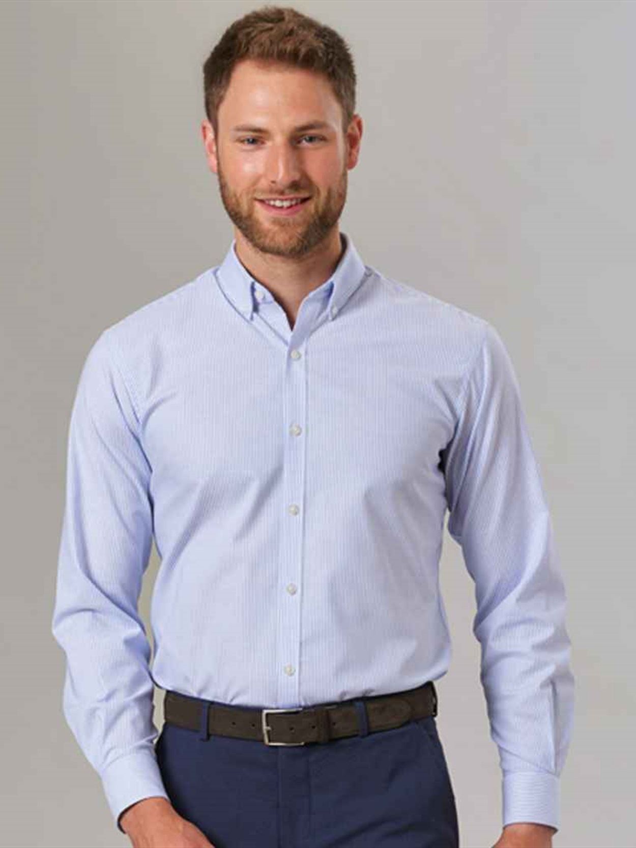 BK586 4052 Brook Taverner Lawrence Long Sleeve Stretch Oxford Shirt Image 2
