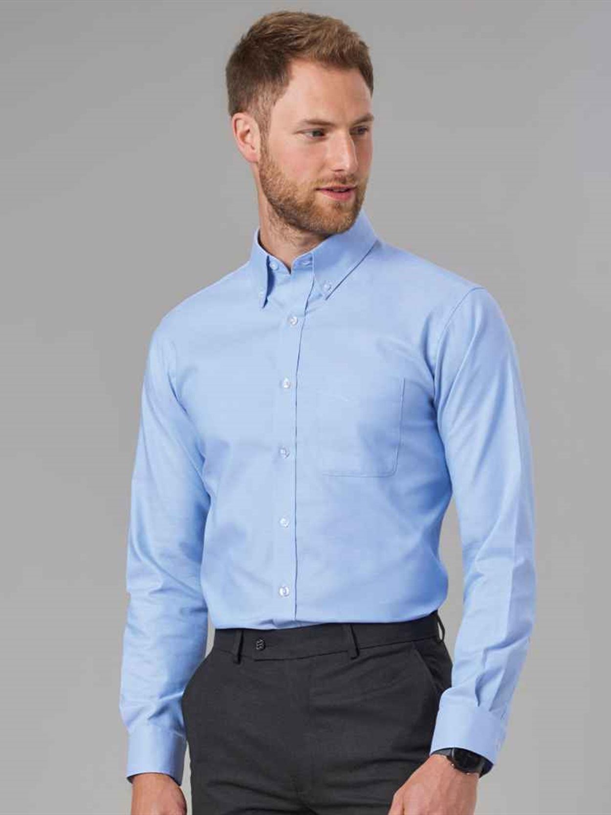 BK588 4050 Brook Taverner Whistler Long Sleeve Oxford Shirt Image 2
