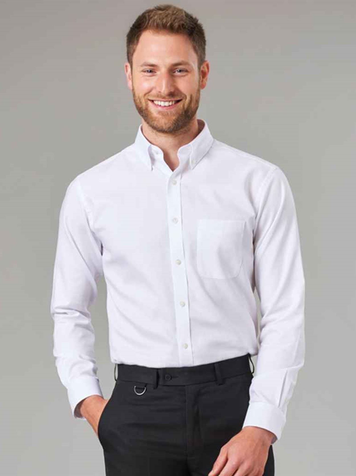 BK588 4050 Brook Taverner Whistler Long Sleeve Oxford Shirt Image 1