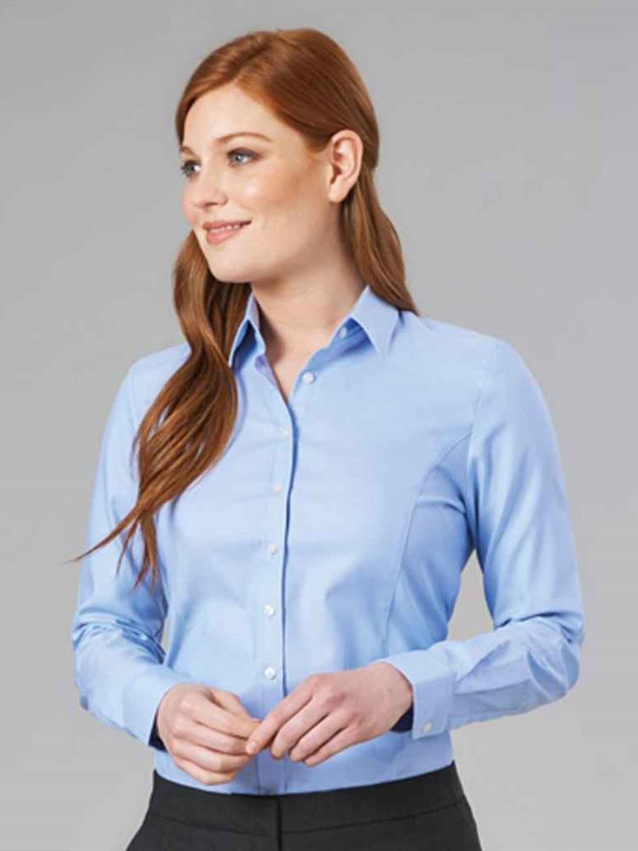 BK589 2359 Brook Taverner Ladies Albany Long Sleeve Classic Oxford Shirt Image 2