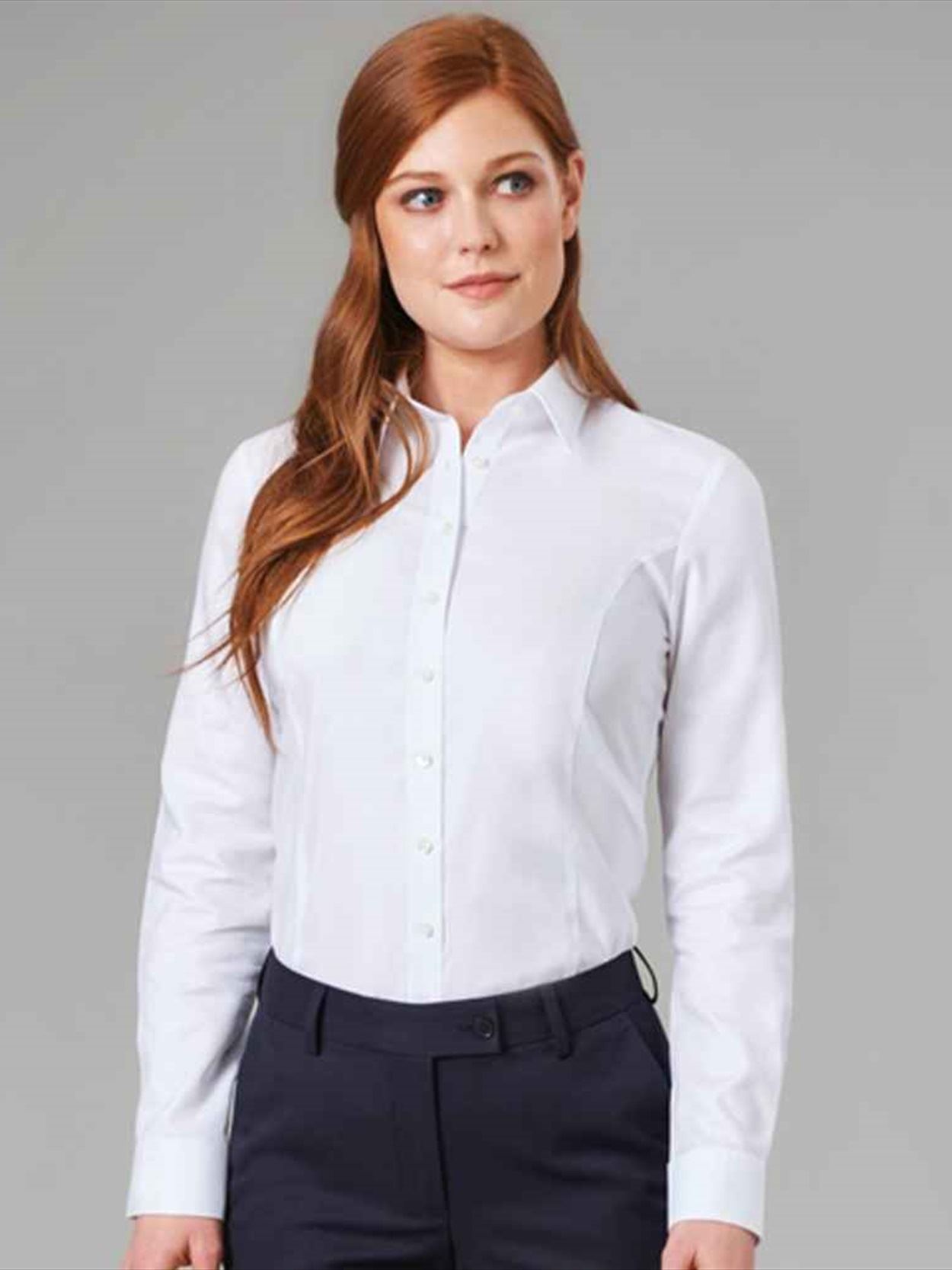 BK589 2359 Brook Taverner Ladies Albany Long Sleeve Classic Oxford Shirt Image 1