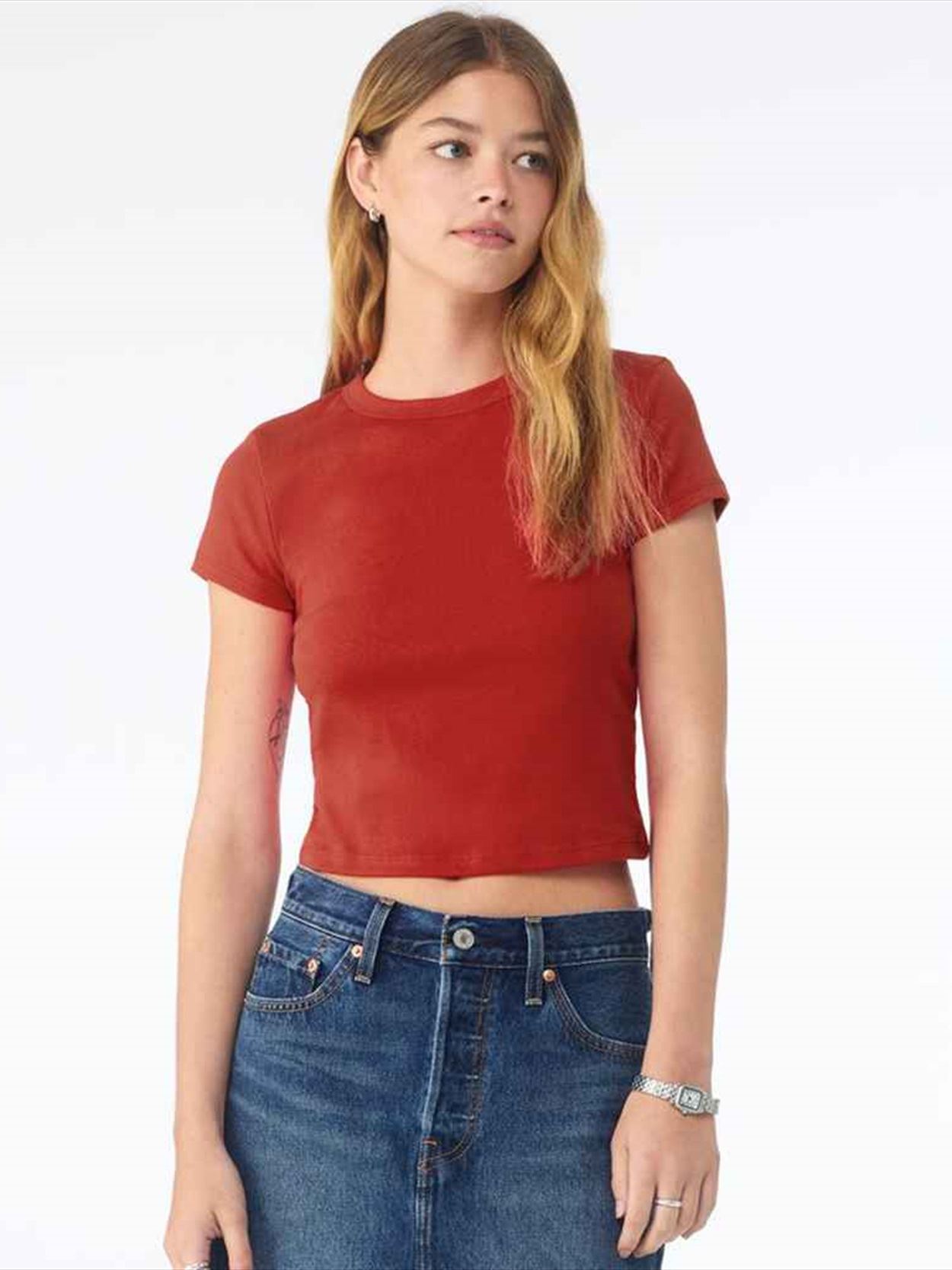 BL1010 1010 Bella Ladies Micro Rib Baby T-Shirt Image 2