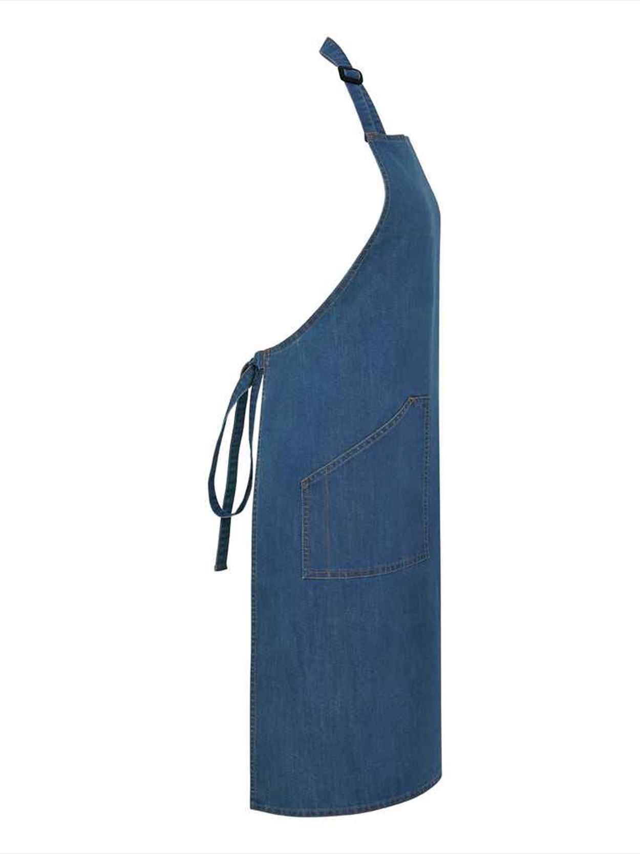 BR504 Brand Lab Denim Adjustable Bib Pocket Apron Image 2