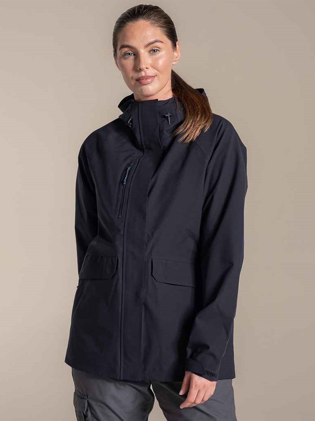 CR302 CEW017 Craghoppers Expert Ladies Kiwi Pro Stretch Long Jacket Image 2