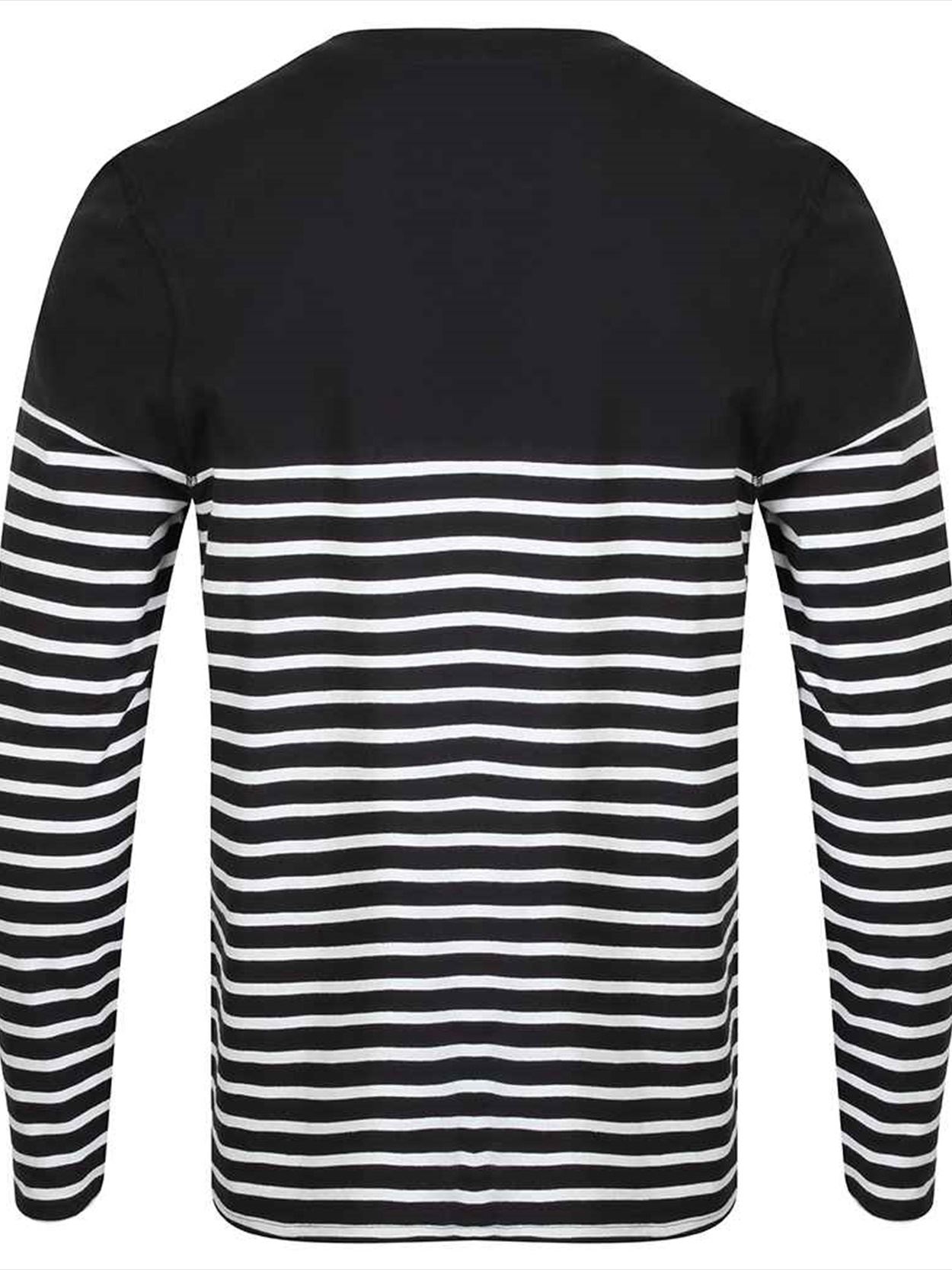 FR134 Front Row Unisex Long Sleeve Breton Striped T-Shirt Image 2