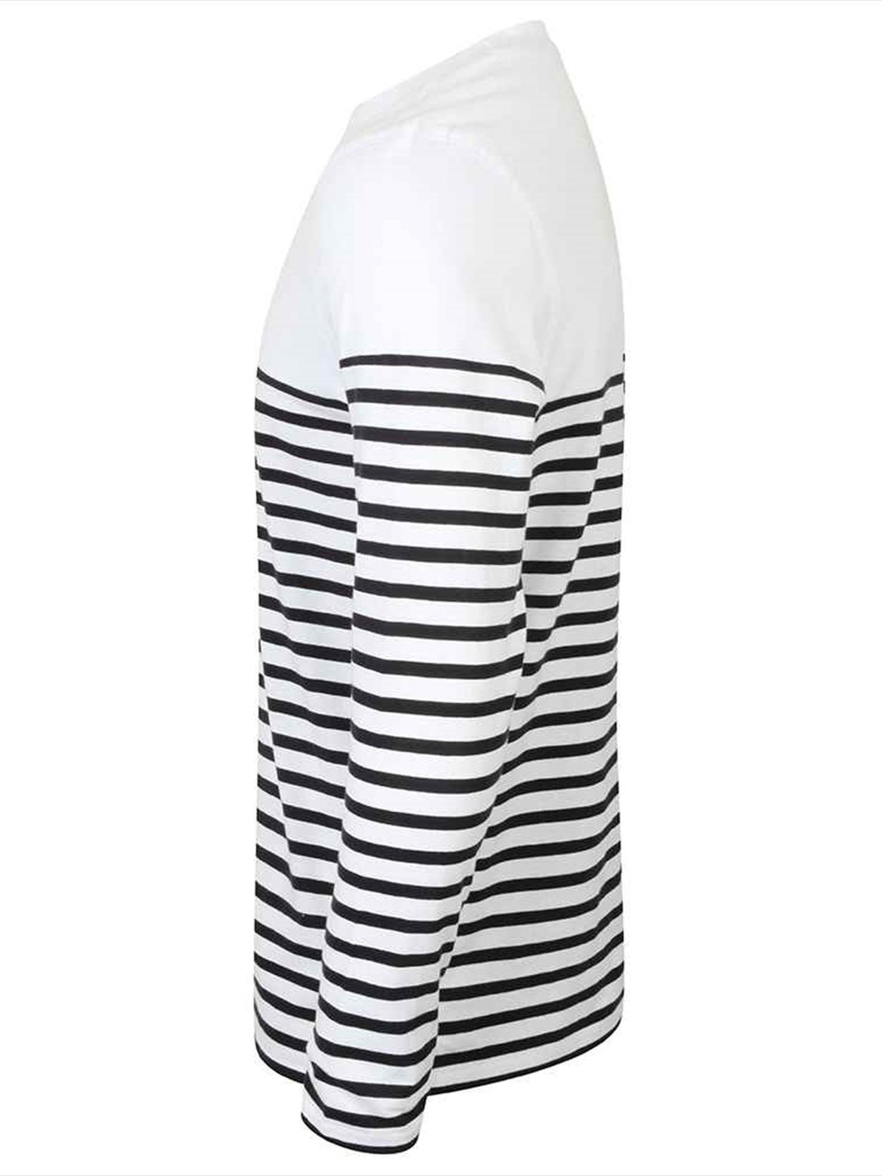 FR134 Front Row Unisex Long Sleeve Breton Striped T-Shirt Image 3