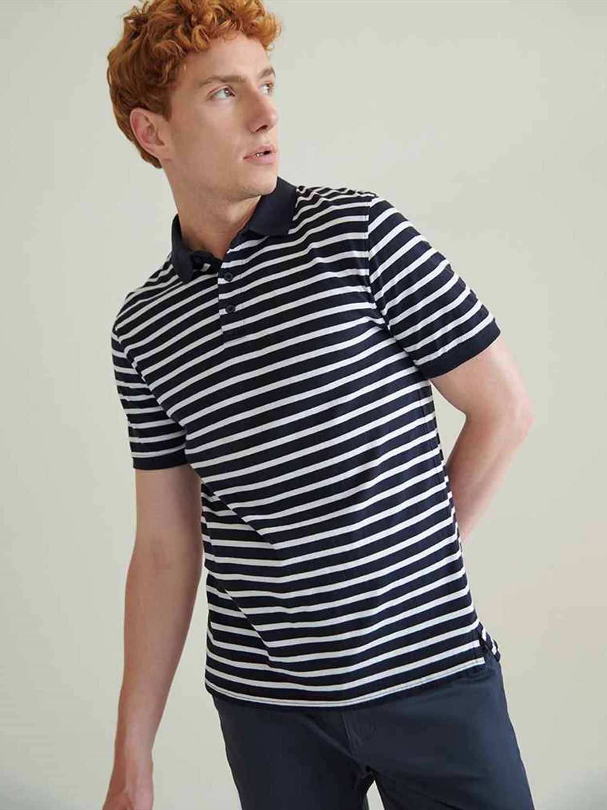 FR230 Front Row Striped Jersey Polo Shirt Image 1