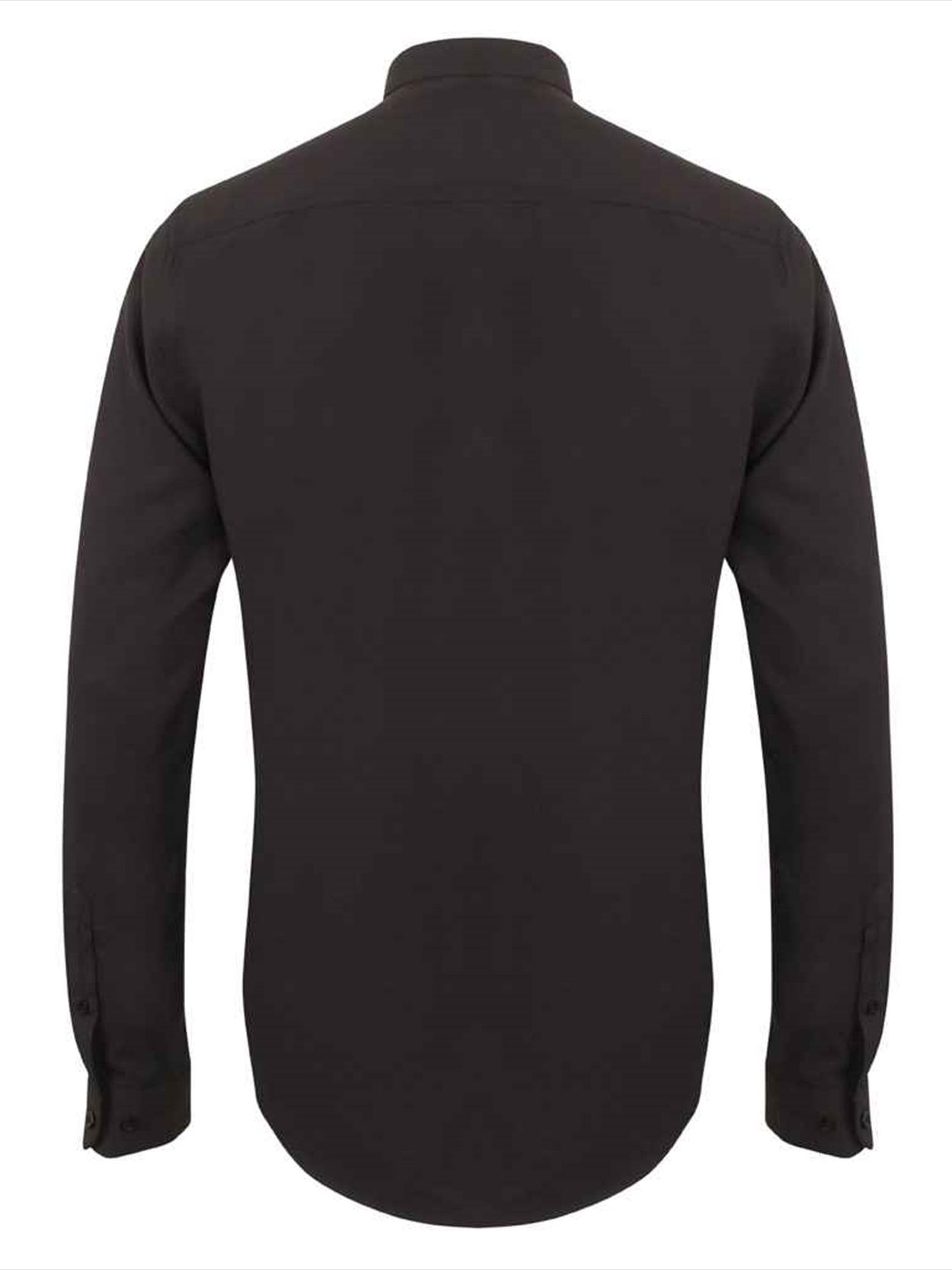 H592 Henbury Mandarin Roll Sleeve Anti-Bac Wicking Shirt Image 2