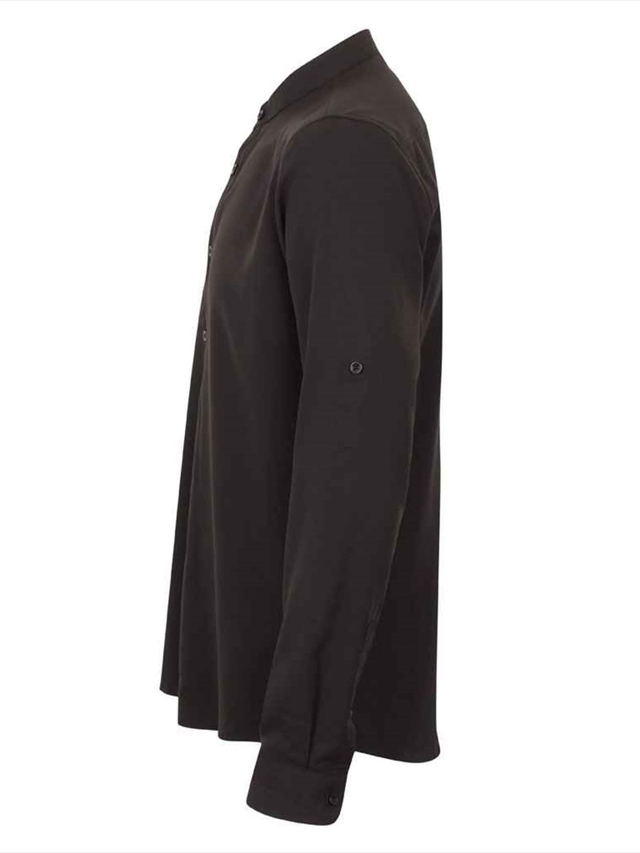 H592 Henbury Mandarin Roll Sleeve Anti-Bac Wicking Shirt Image 3