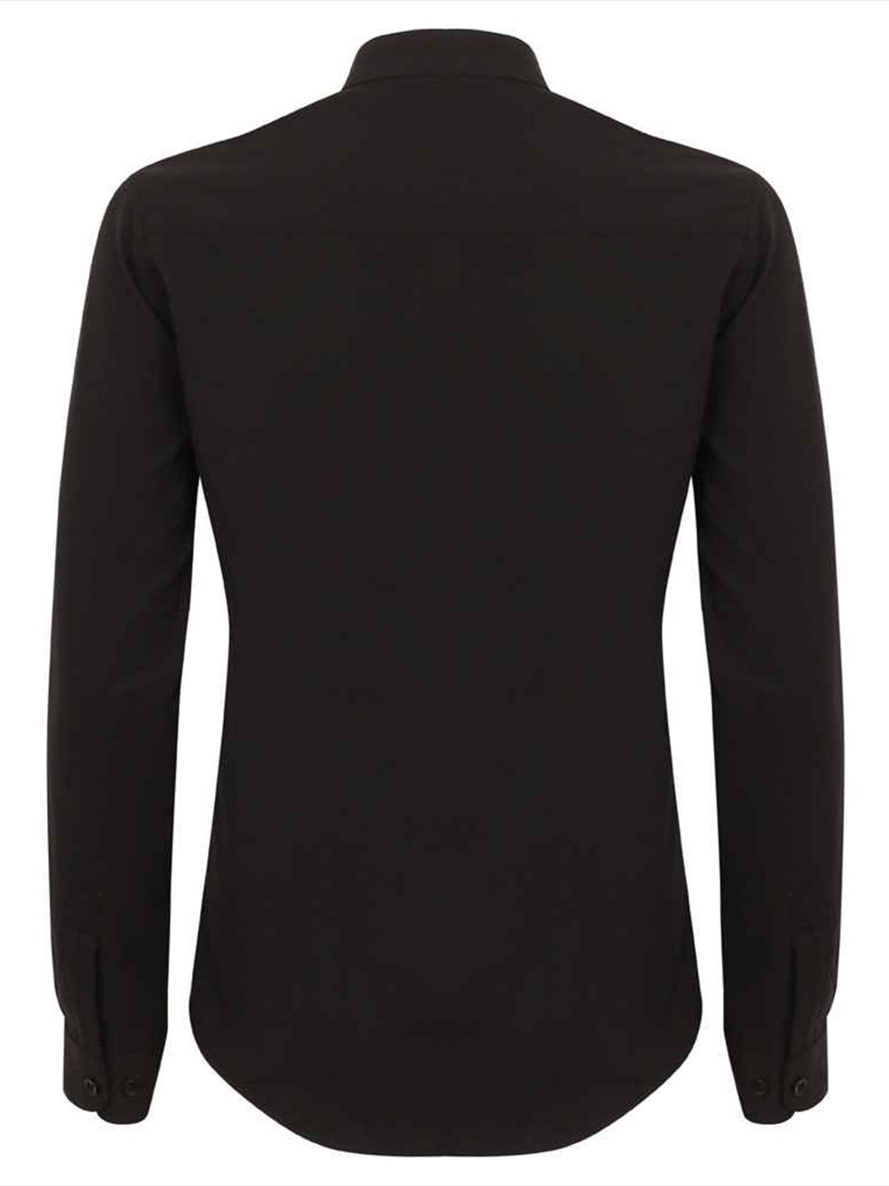 H593 Henbury Ladies Mandarin Roll Sleeve Anti-Bac Wicking Shirt Image 2