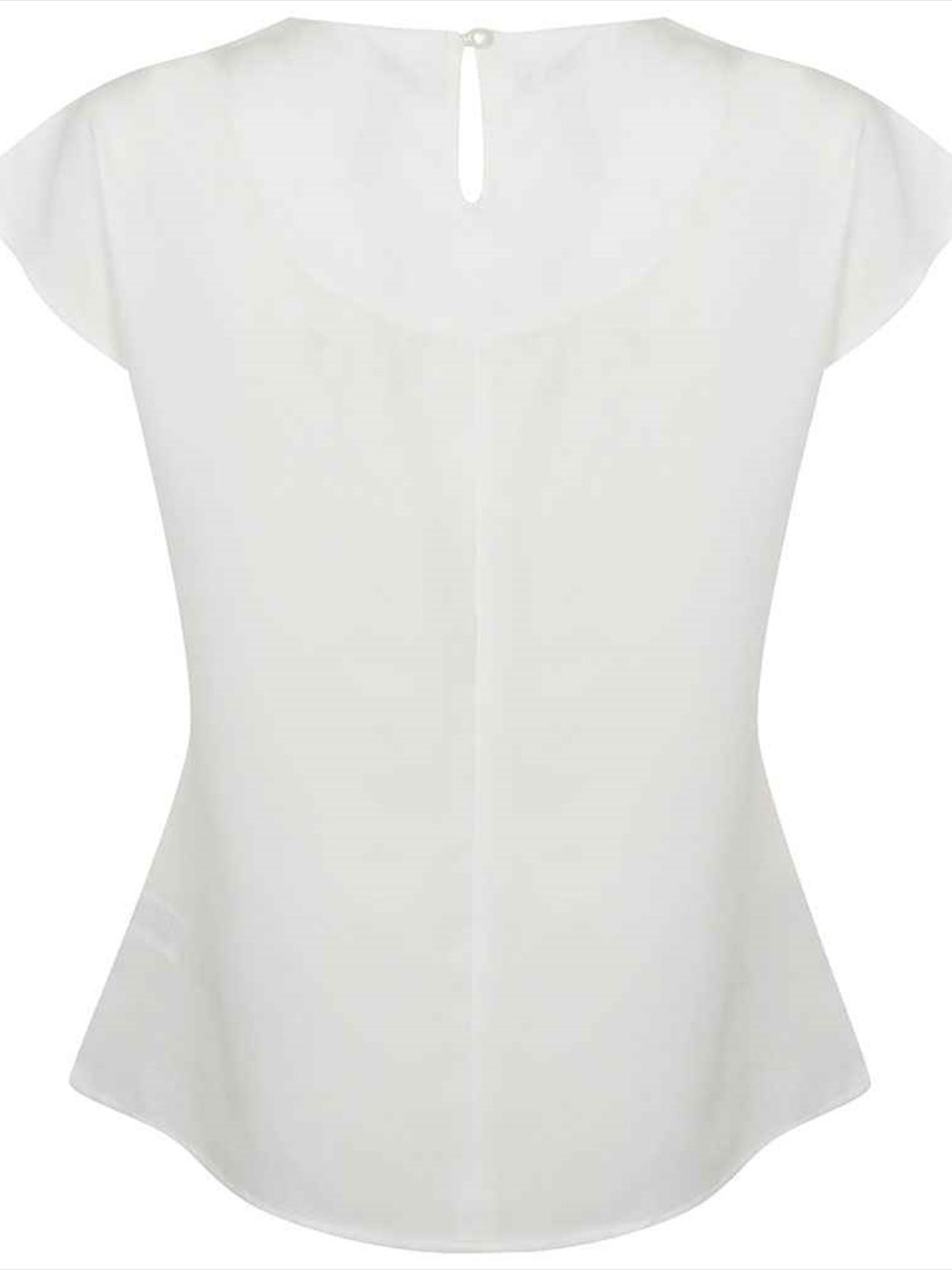 H597 Henbury Ladies Pleat Front Short Sleeve Blouse Image 2