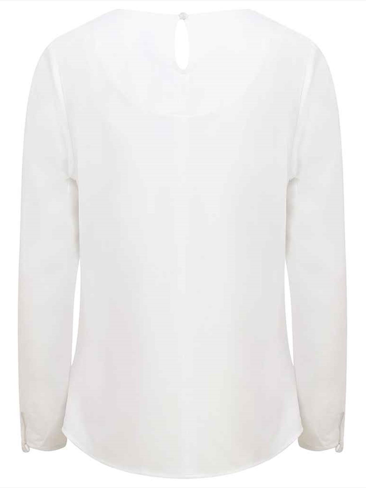 H598 Henbury Ladies Pleat Front Long Sleeve Blouse Image 2
