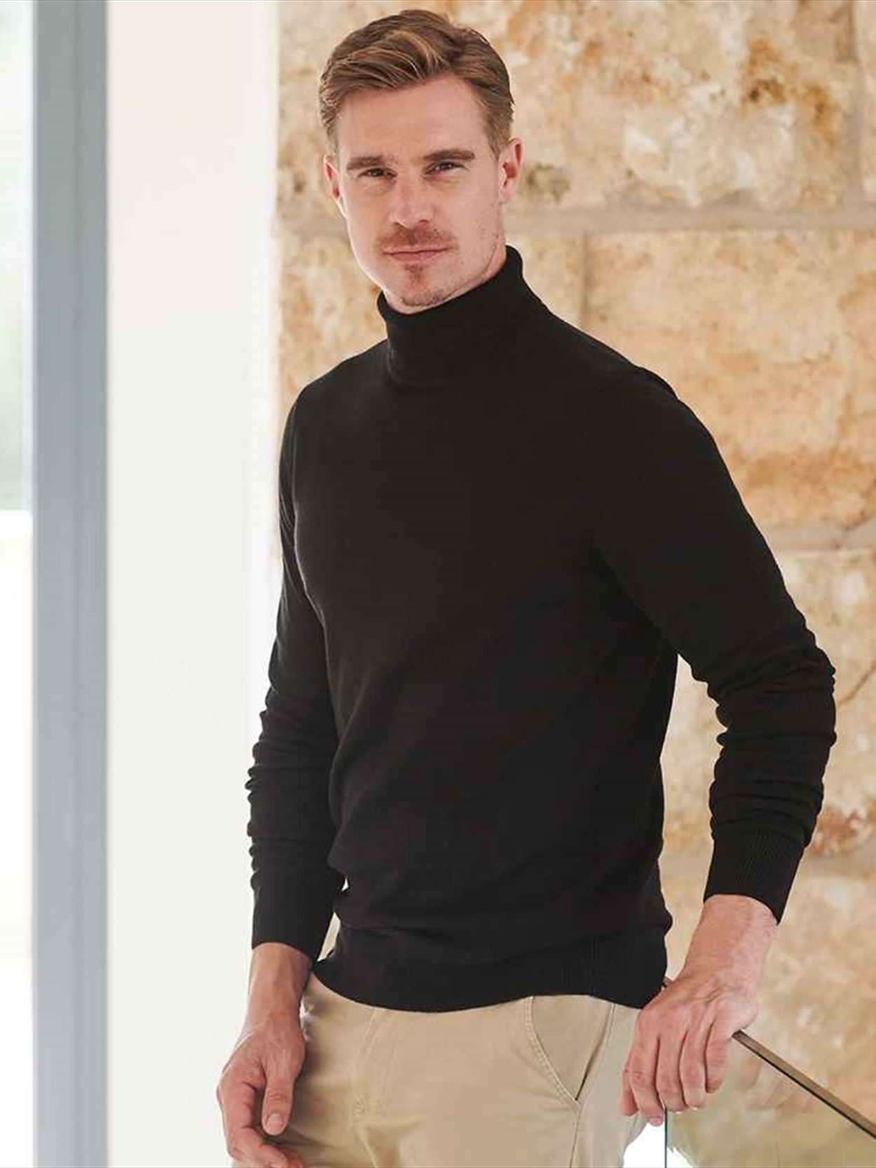 H727 Henbury Roll Neck Sweater Image 1