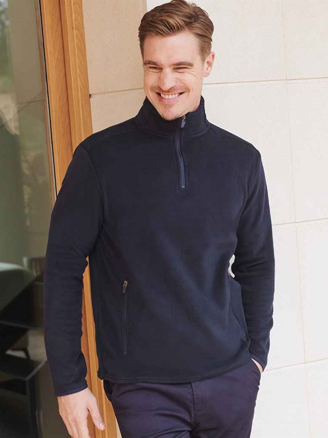 H858 Henbury Zip Neck Micro Fleece Image 1
