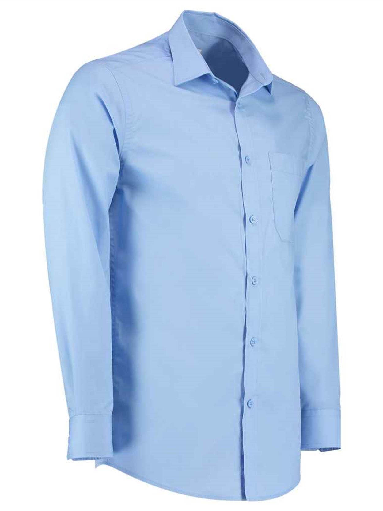 K142 KK142 Kustom Kit Long Sleeve Tailored Poplin Shirt Image 3