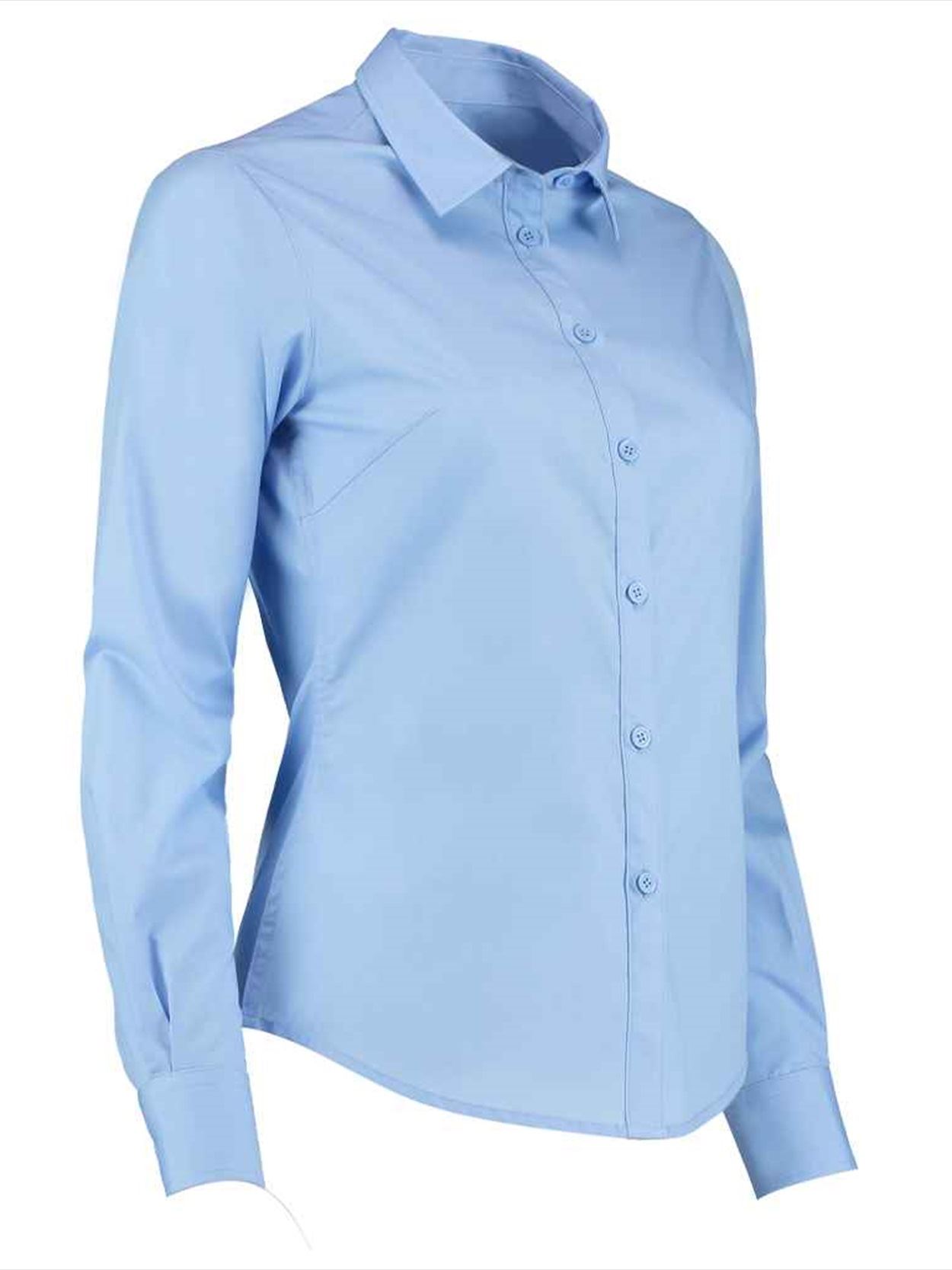 K242 KK242 Kustom Kit Ladies Long Sleeve Tailored Poplin Shirt Image 3