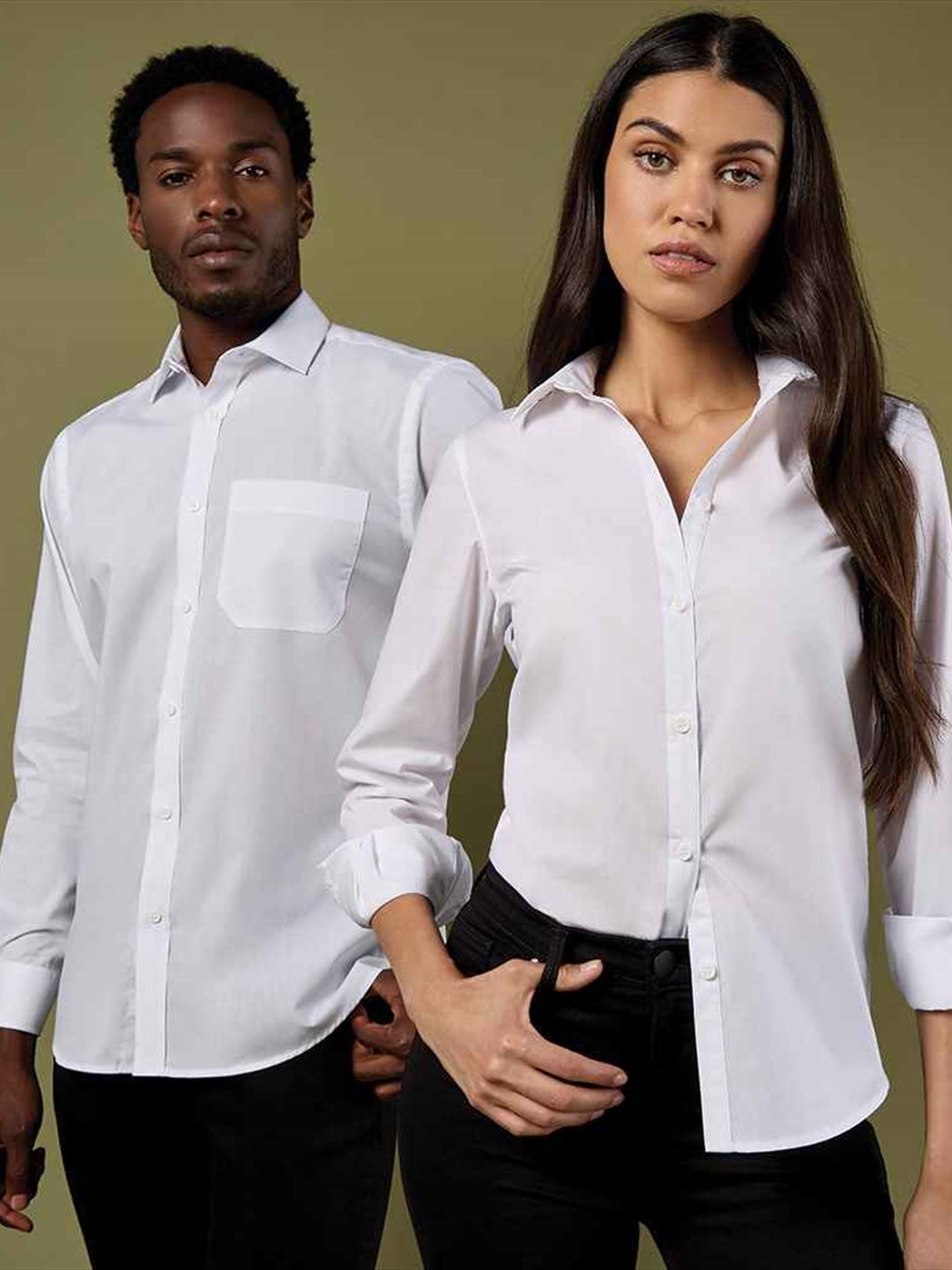 K242 KK242 Kustom Kit Ladies Long Sleeve Tailored Poplin Shirt Image 1