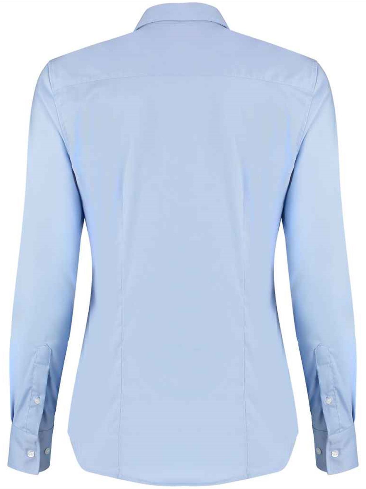 K782 KK782 Kustom Kit Ladies Long Sleeve Tailored Stretch Oxford Shirt Image 2