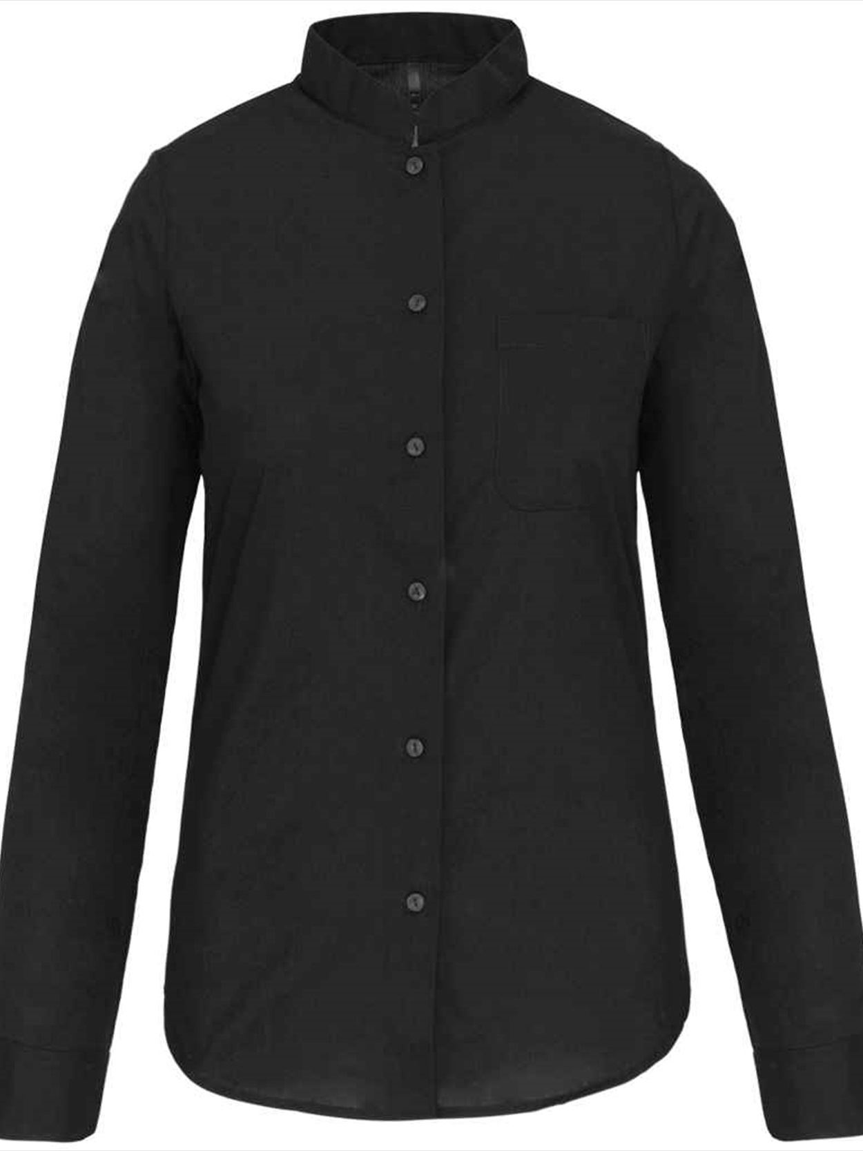 KB514 K514 Kariban Ladies Long Sleeve Mandarin Collar Shirt Image 1