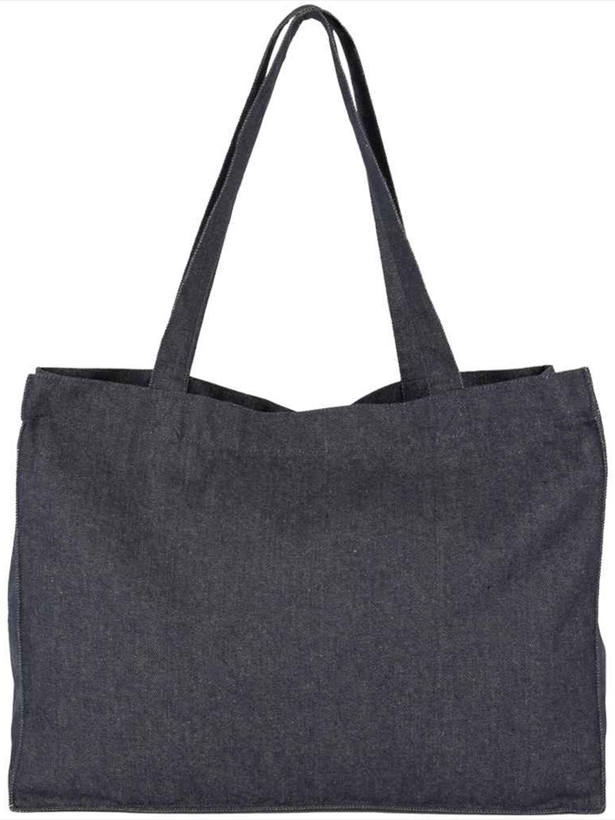 KI5229 Kimood Large Recycled Cotton Denim Look Shopping Bag Image 1