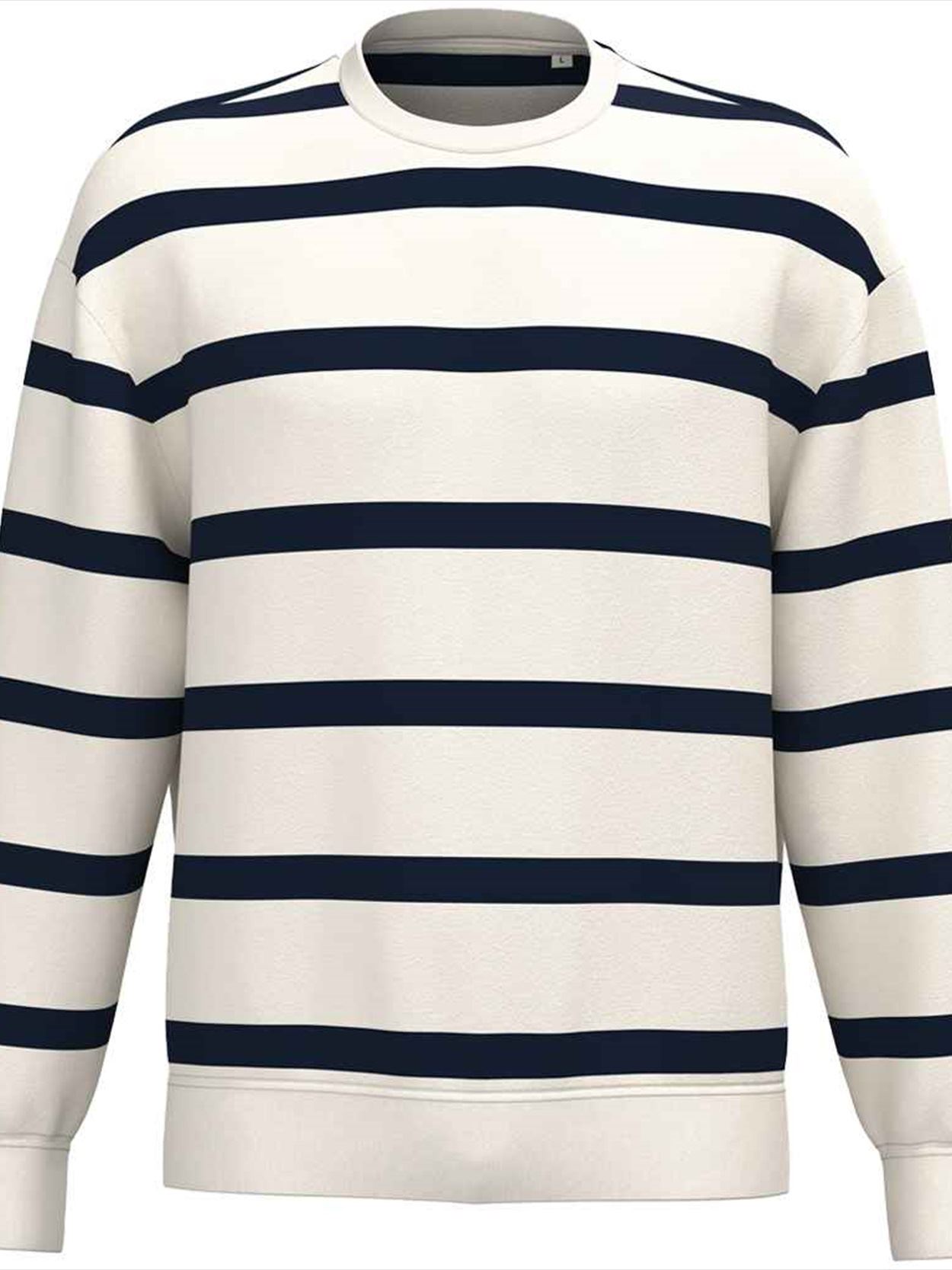 NS450 Native Spirit Unisex Striped Crew Neck Sweatshirt Image 1