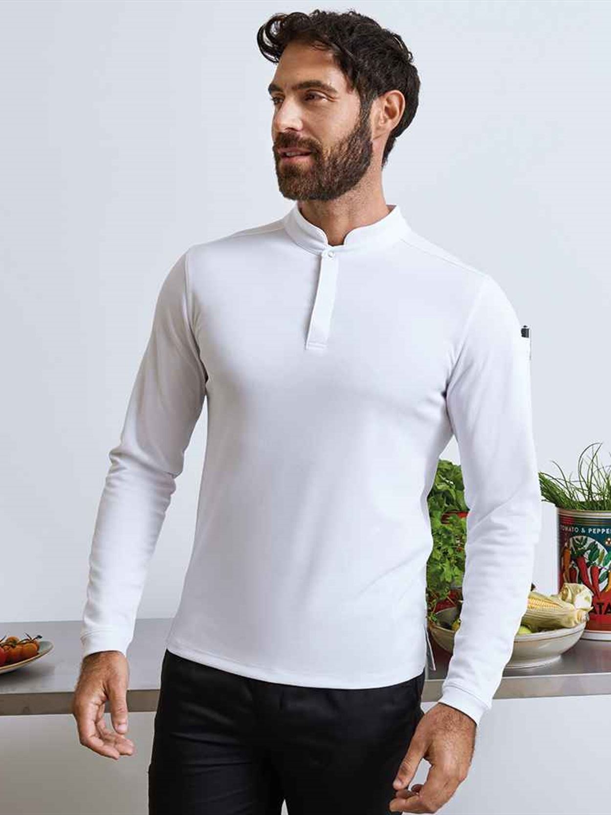 PR647 Premier Essential Coolchecker® Long Sleeve Chef's Shirt Image 2