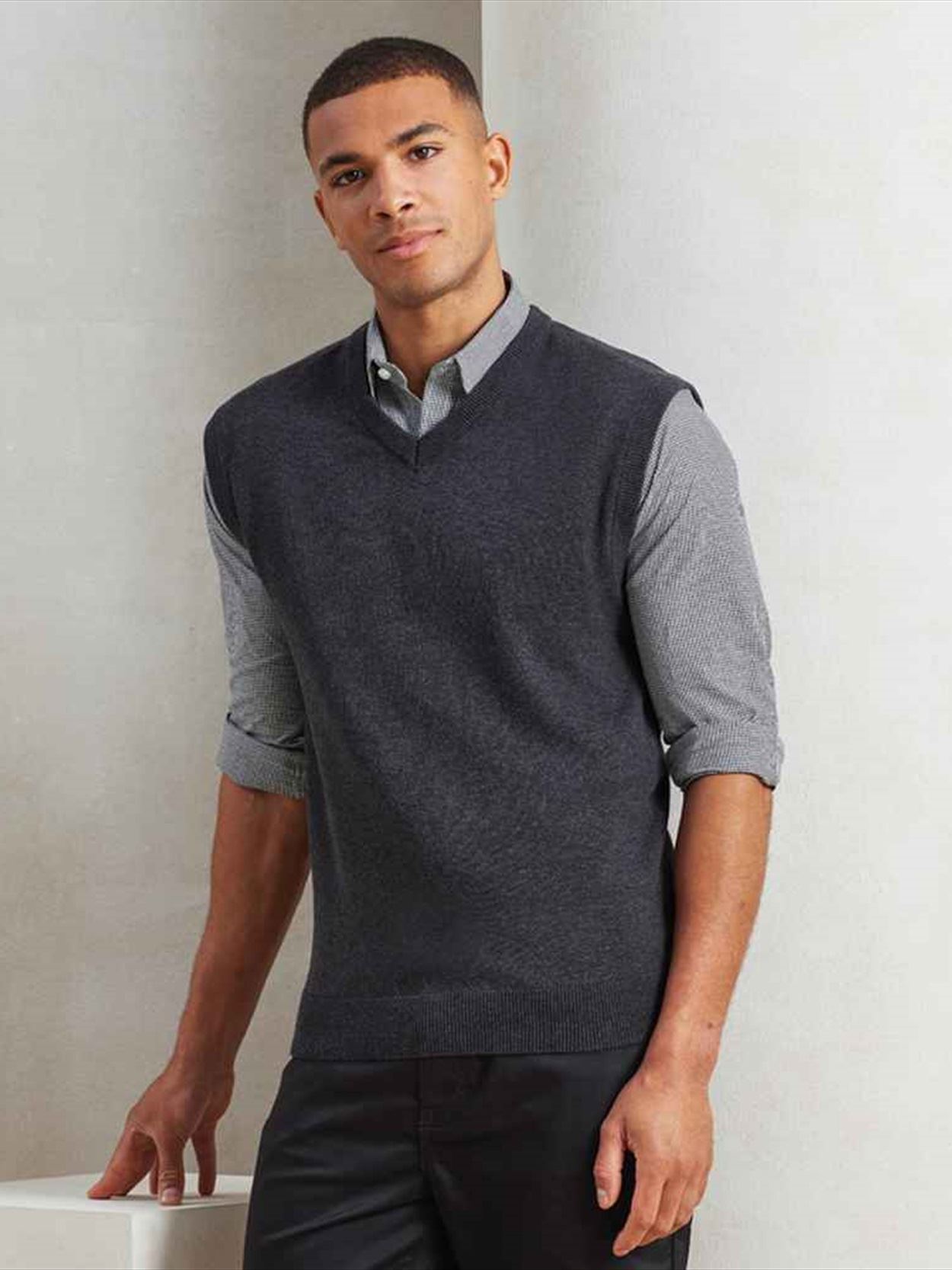 PR699 Premier Sleeveless Cotton Acrylic V Neck Sweater Image 1