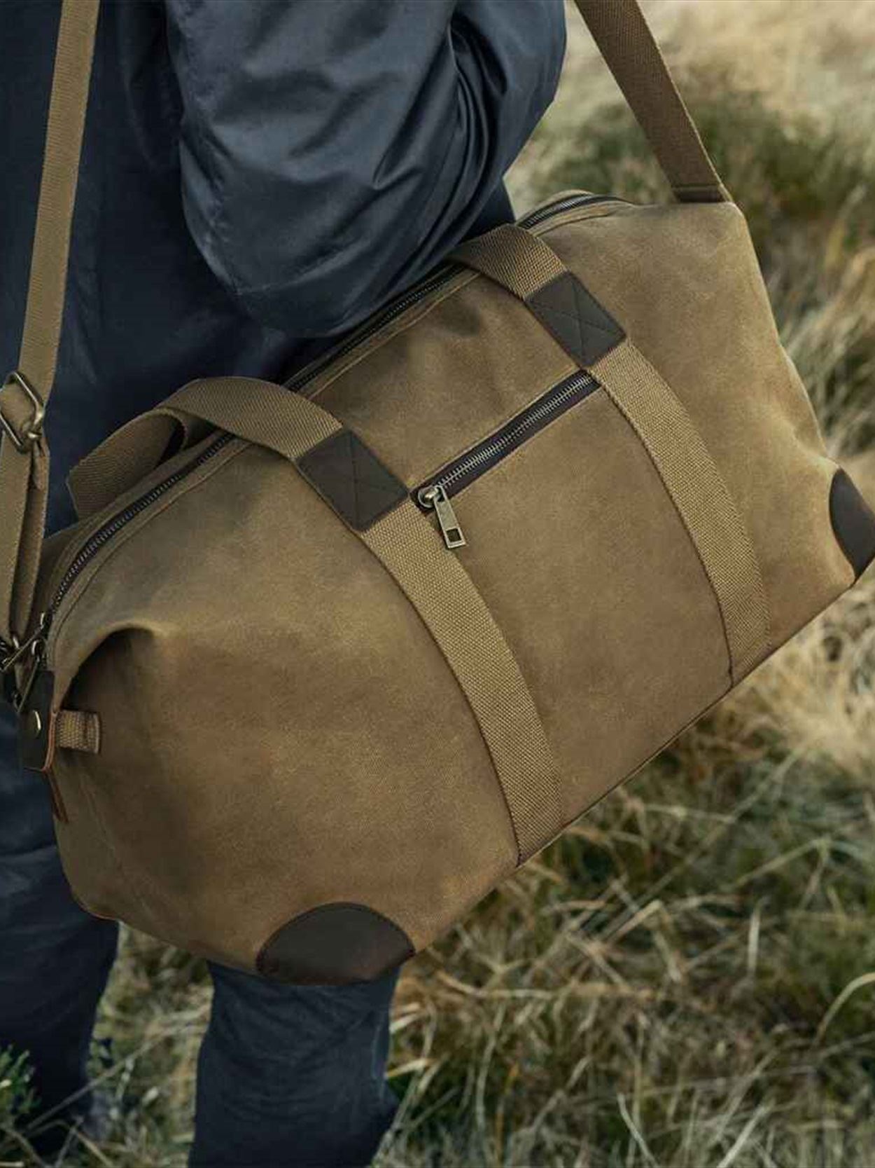 QD650 Quadra Heritage Waxed Canvas Holdall Image 2