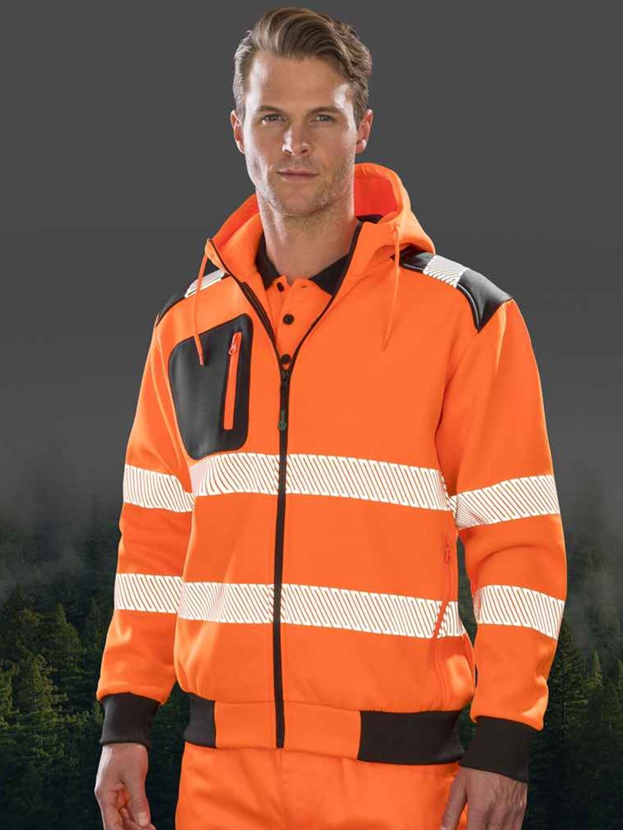 RS503 R503X Result Recycled Safety Zip Hoodie Image 1