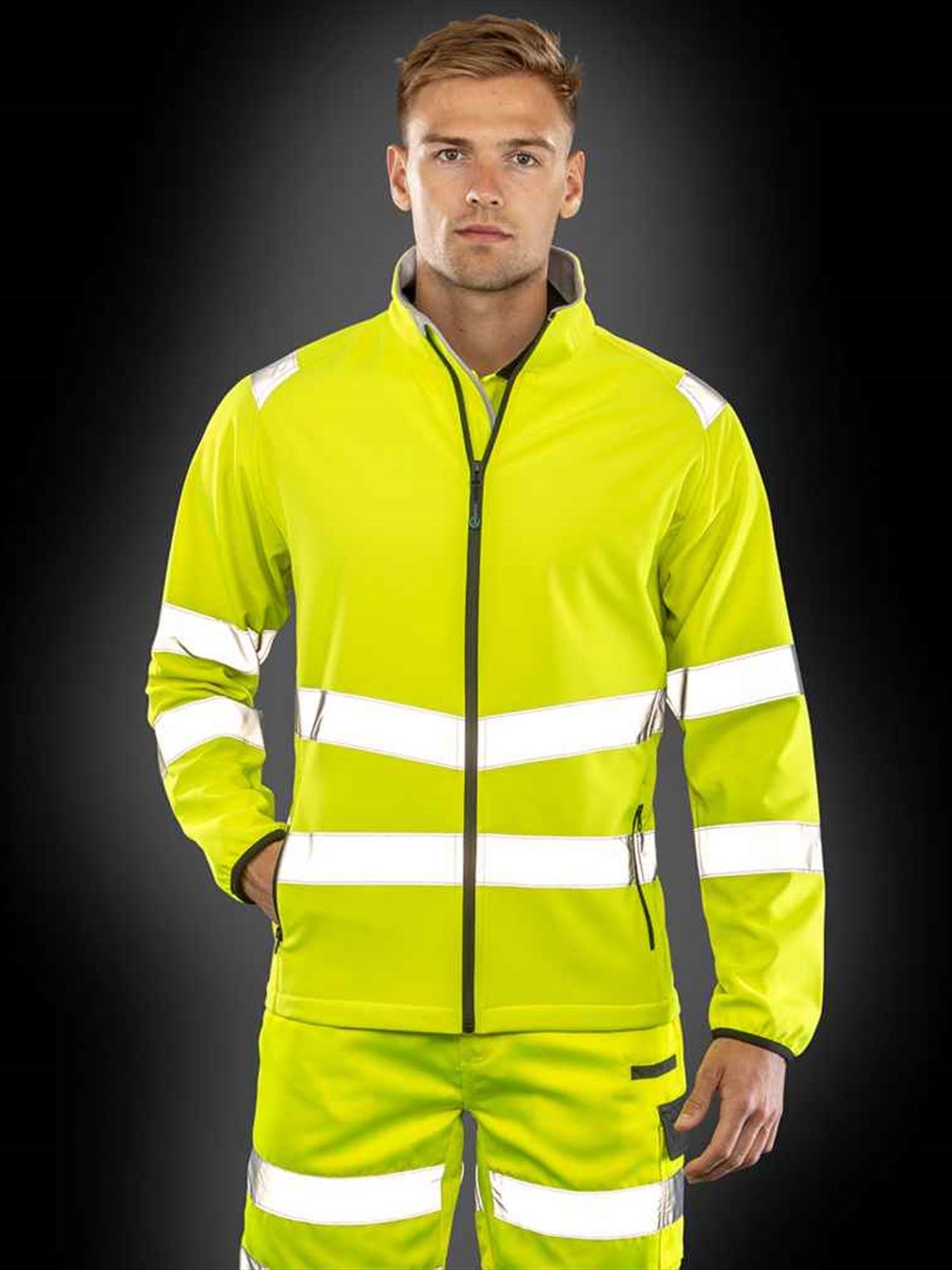 RS505 R505X Result Recycled Printable Safety Soft Shell Jacket Image 1