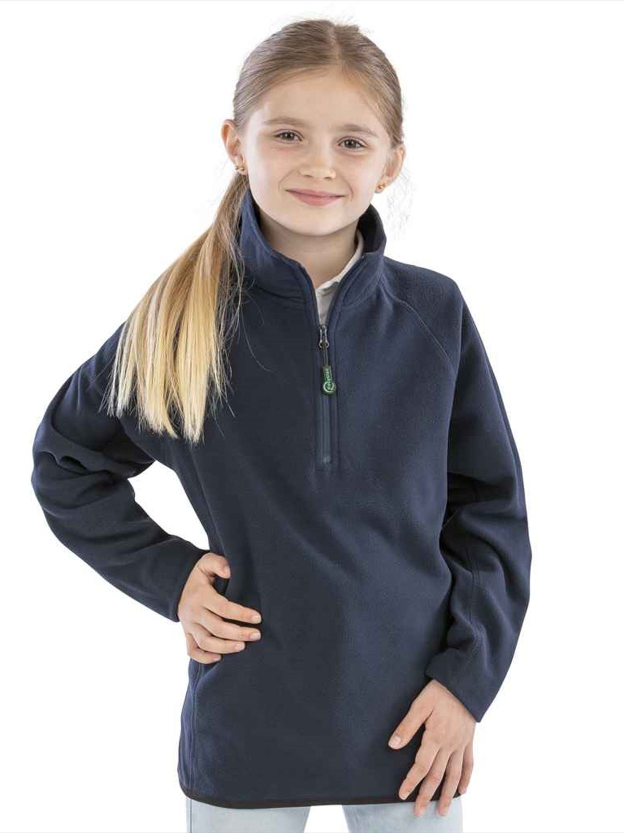 RS905B R905J Result Recycled Kids Zip Neck Micro Fleece Image 2