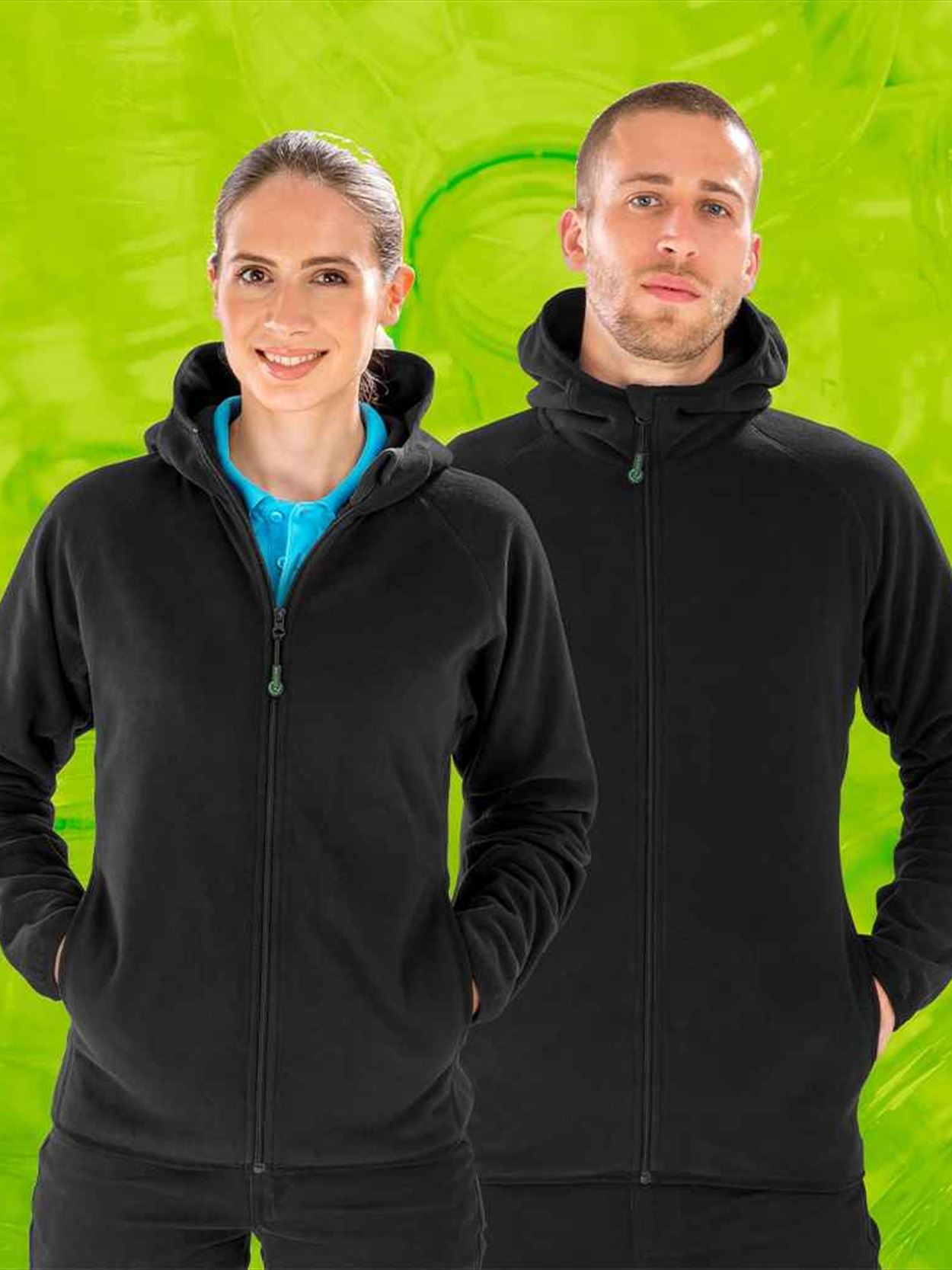 RS906 R906X Result Recycled Hooded Micro Fleece Jacket Image 1