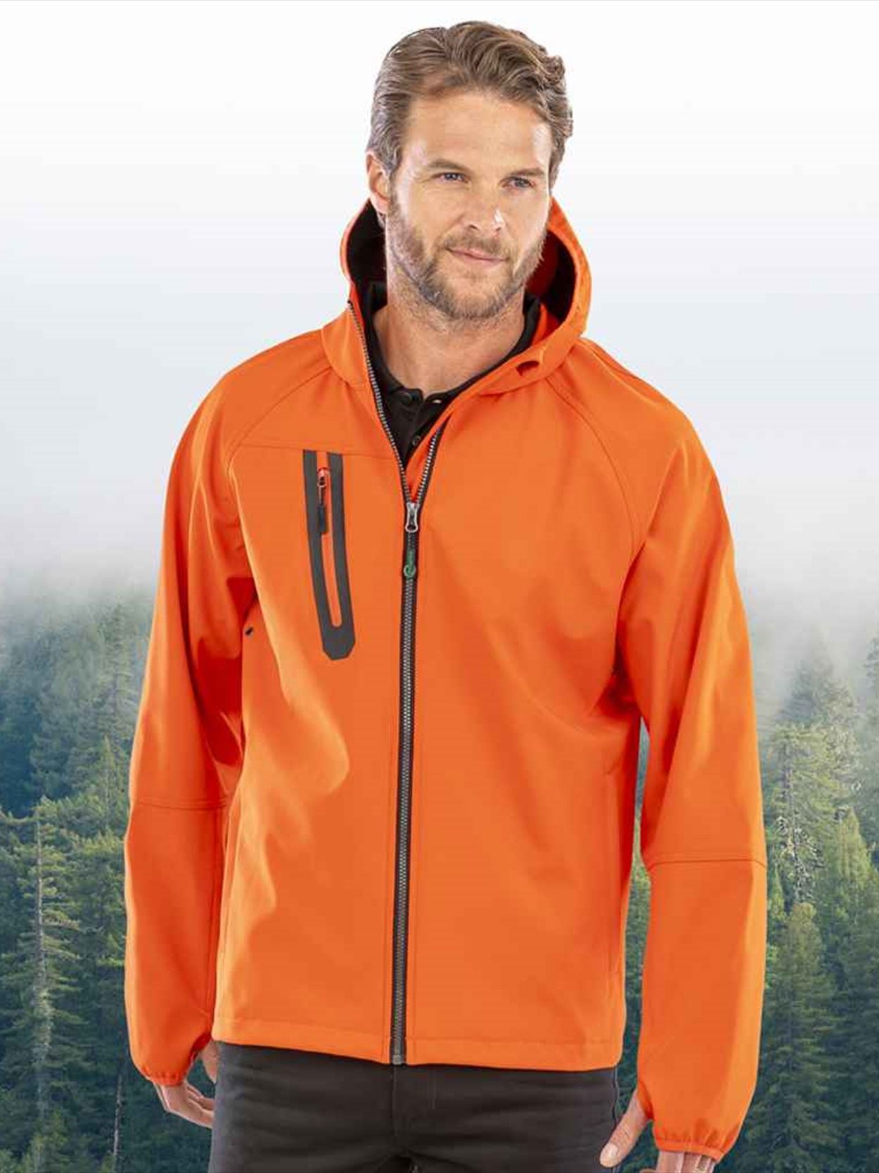 RS909 R909X Result Recycled Three Layer Printable Hooded Soft Shell Jacket Image 3