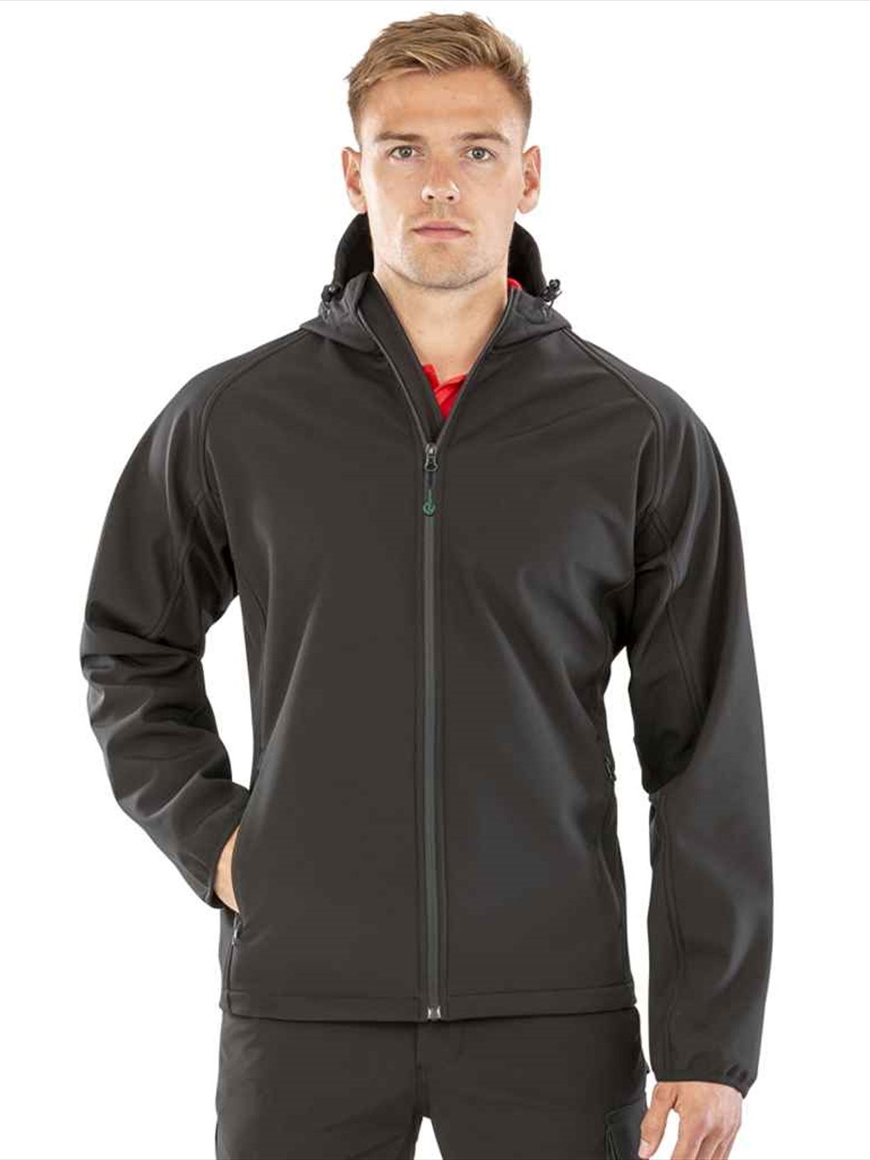 RS911M R911M Result Recycled Three Layer Printable Hooded Soft Shell Jacket Image 1