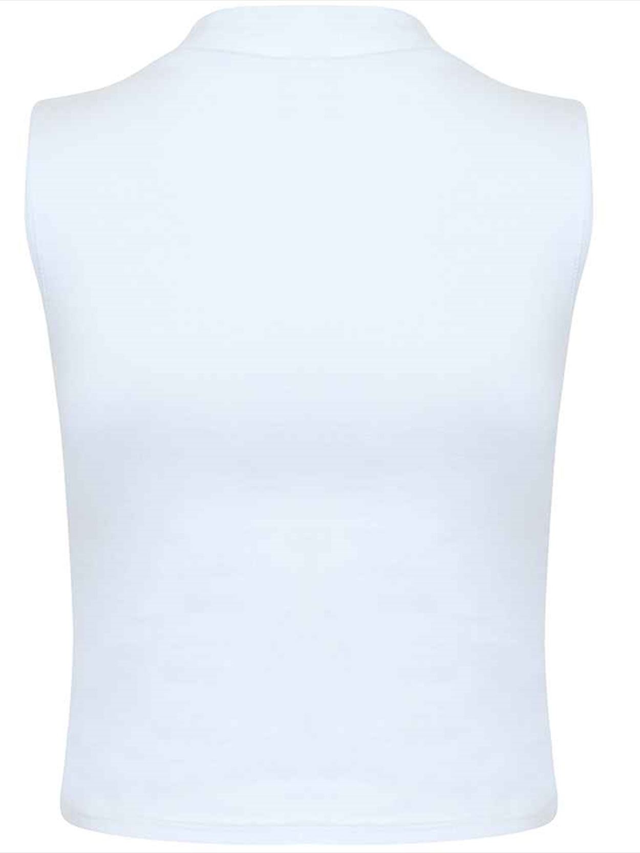 SK170 SF Clothing Ladies High Neck Crop Vest Image 3