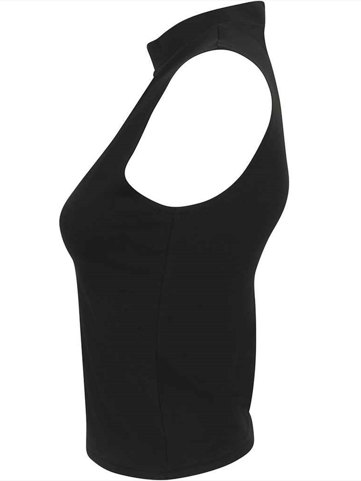 SK170 SF Clothing Ladies High Neck Crop Vest Image 4