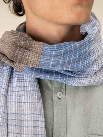 SP147 Spasso Brown Double Striped Scarf