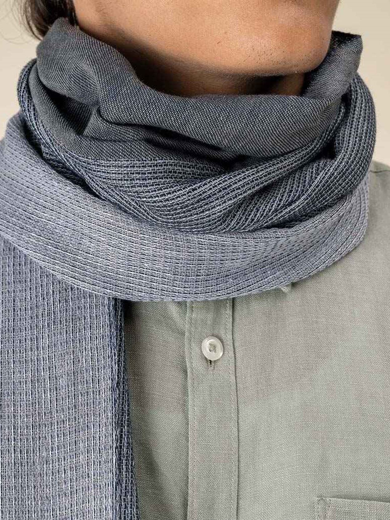 SP155 Spasso Graphite Ink Striped Scarf Image 1