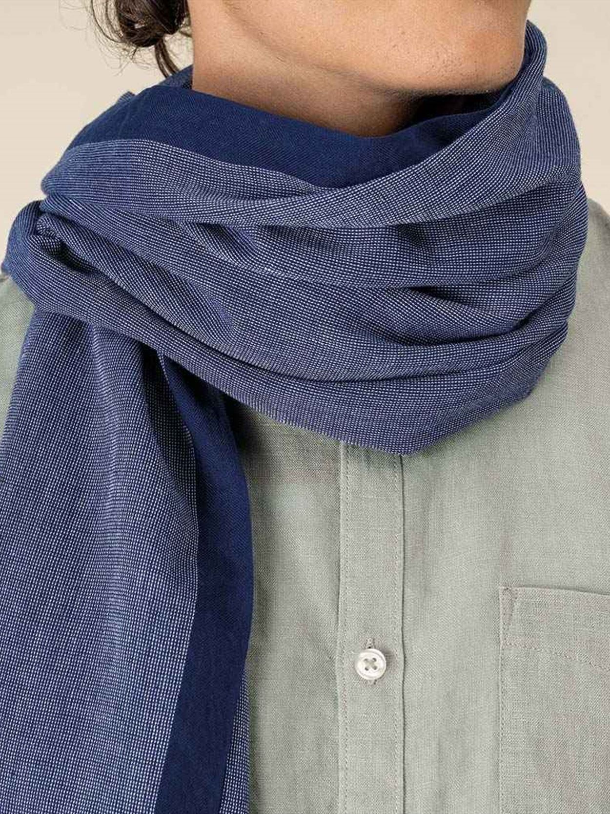 SP158 Spasso Blue Dotted Scarf Image 1