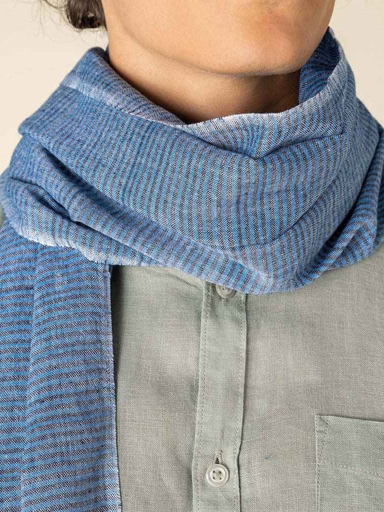 SP161 Spasso Blue Lines Scarf Image 1