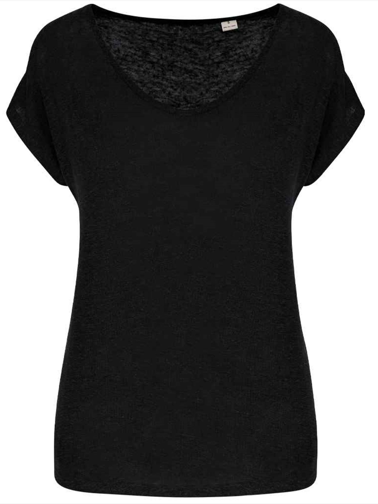 SP321 Spasso Ladies V Neck Linen T-Shirt Image 1