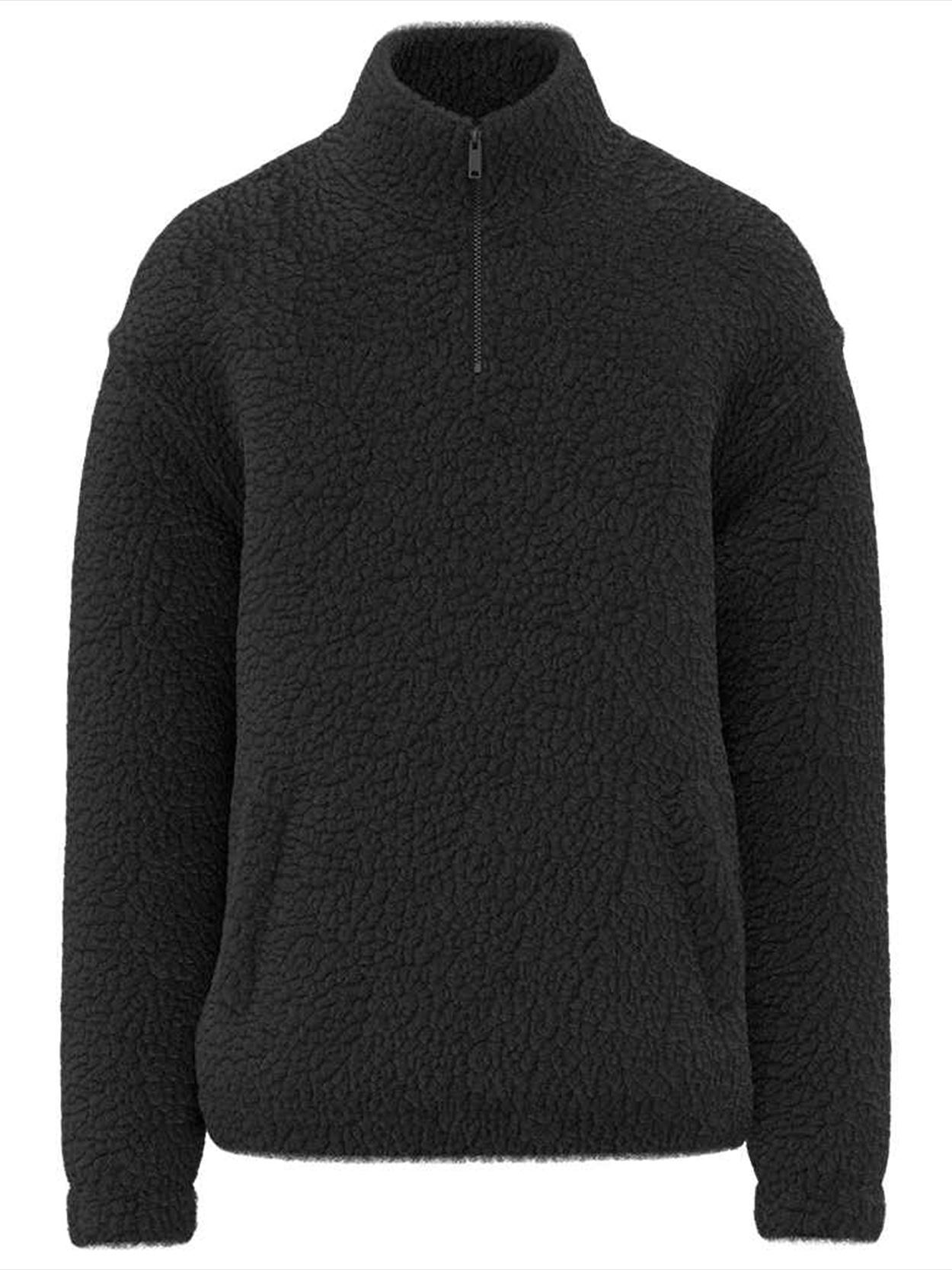 SP403 Spasso Unisex Sherpa Drop Shoulder 1/4 Zip Sweat Image 1