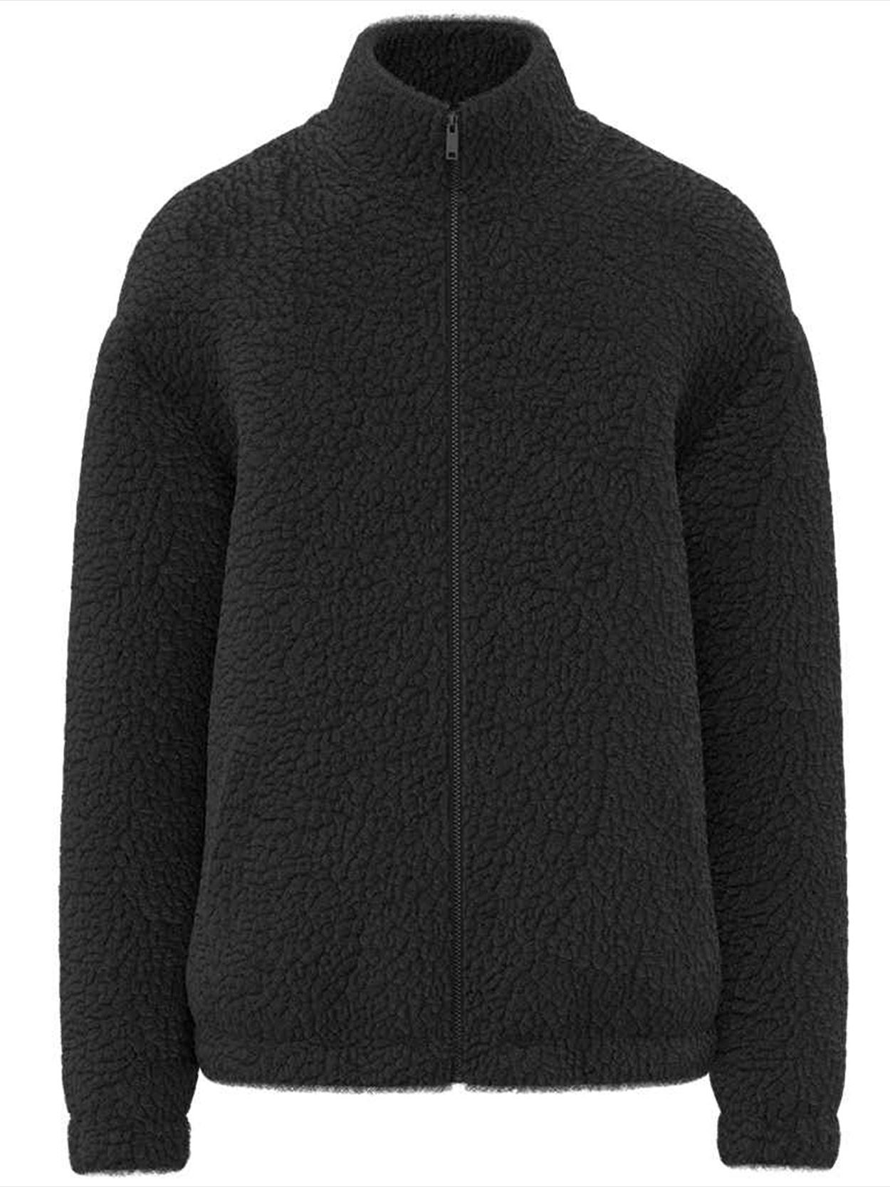 SP404 Spasso Unisex Sherpa Drop Shoulder Full Zip Sweat Jacket Image 1