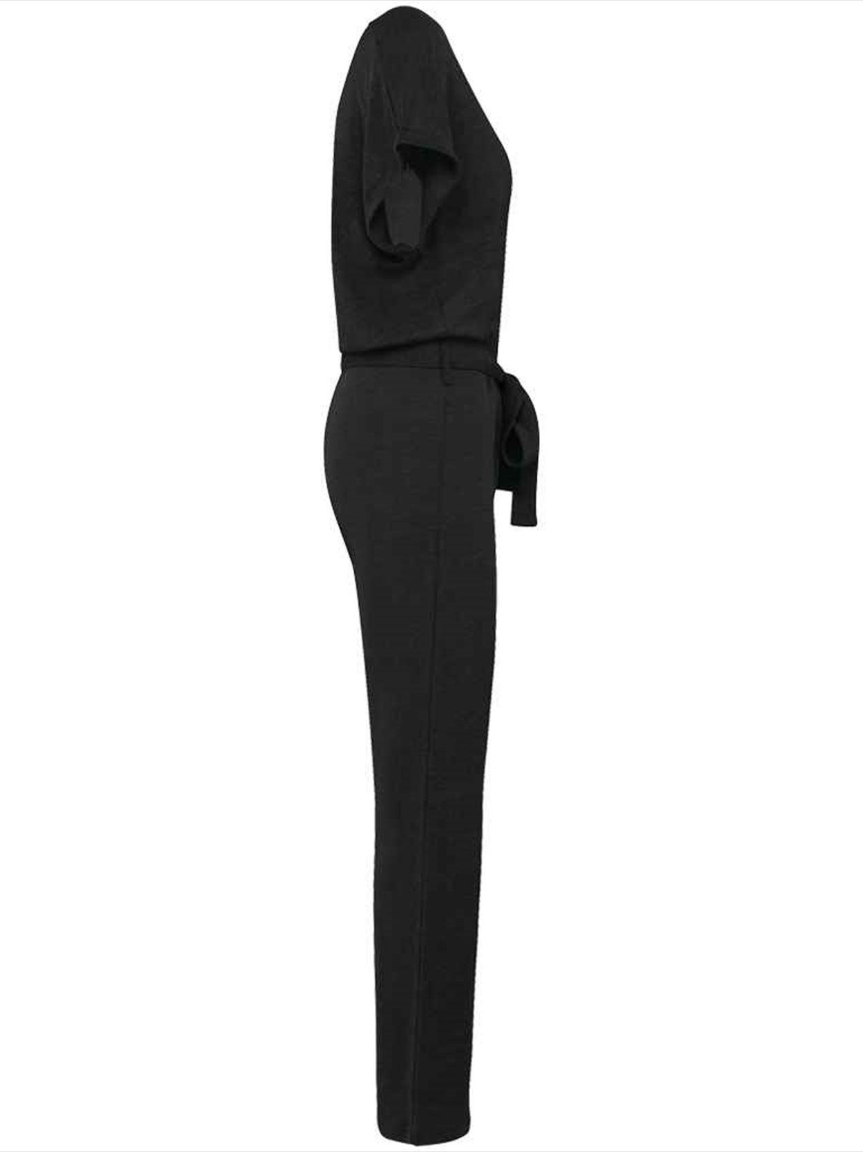 SP5004 Spasso Ladies Short Sleeve Linen Knit Jumpsuit Image 3