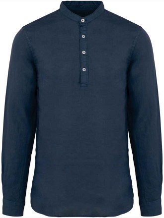 SP507 Spasso Washed Mao Collar Shirt