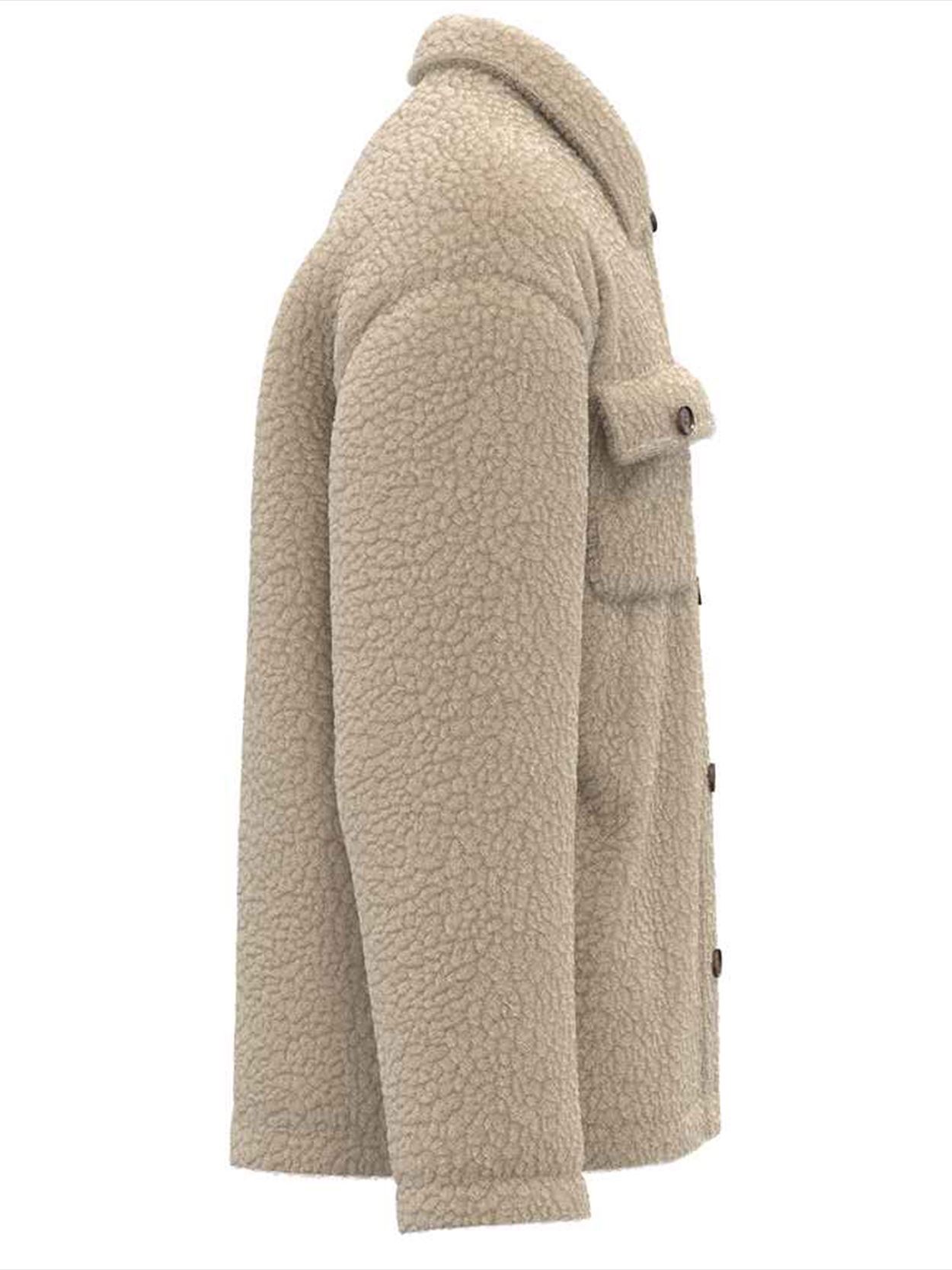 SP508 Spasso Unisex Sherpa Drop Shoulder Overshirt Image 3