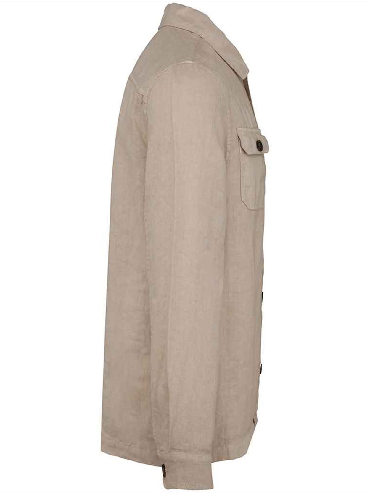 SP516 Spasso Linen Washed Overshirt Image 3
